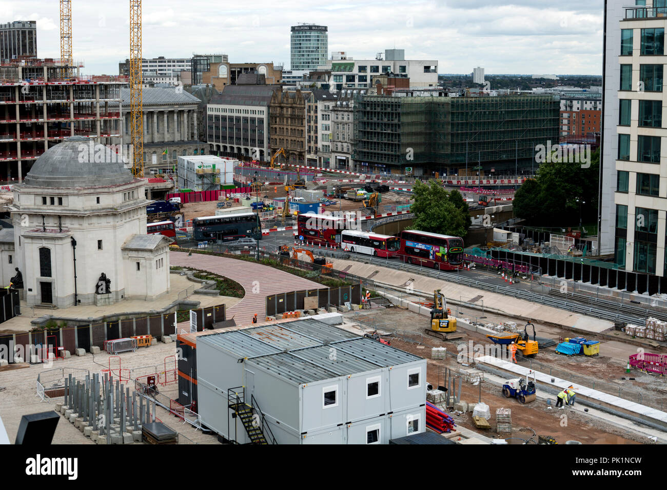 Paradise Circus redevelopment, general view of Broad Street and centenary Square area, Birmingham, UK Stock Photo