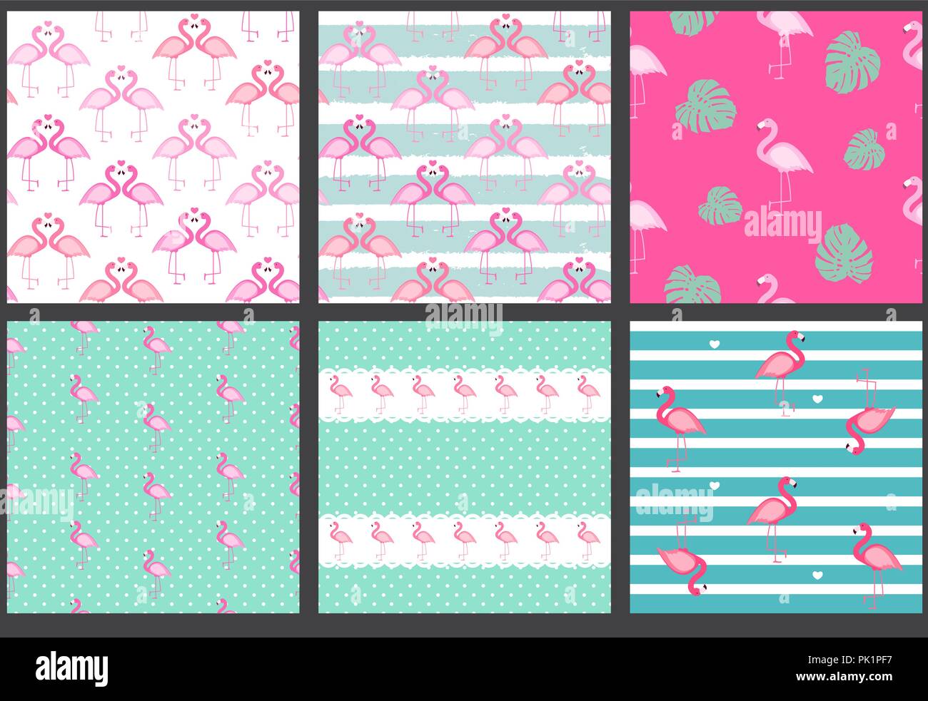 Cute Seamless Flamingo Pattern Vector Illustration Stock Vector Image ...
