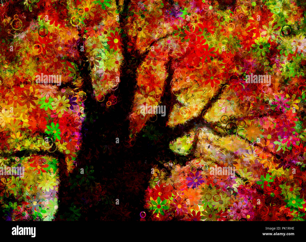 Abstract Tree Rendering Colorful Abstract Tree. 3D rendering Stock Photo - Alamy