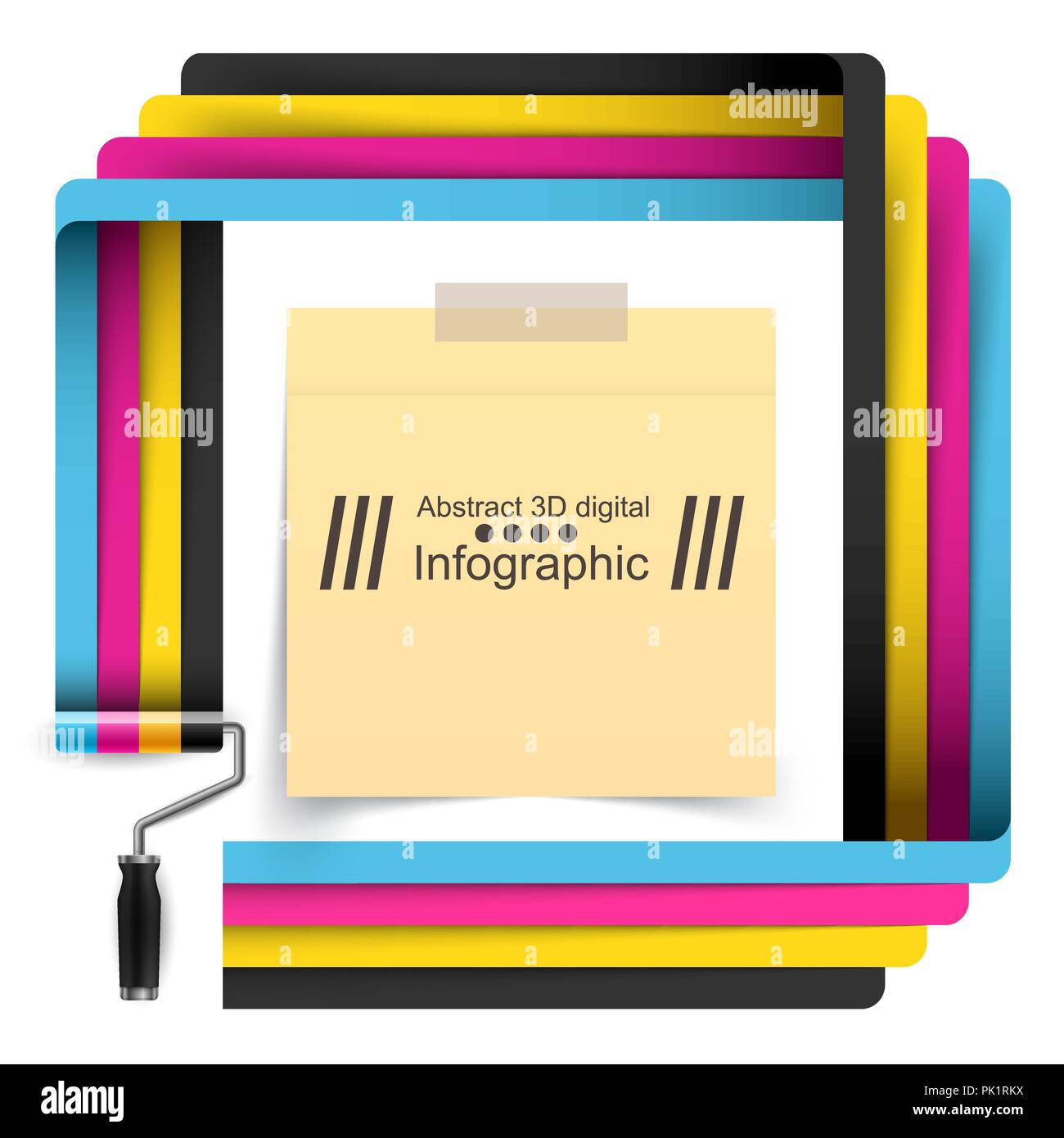 Roller paint template. Business idea. Stock Vector