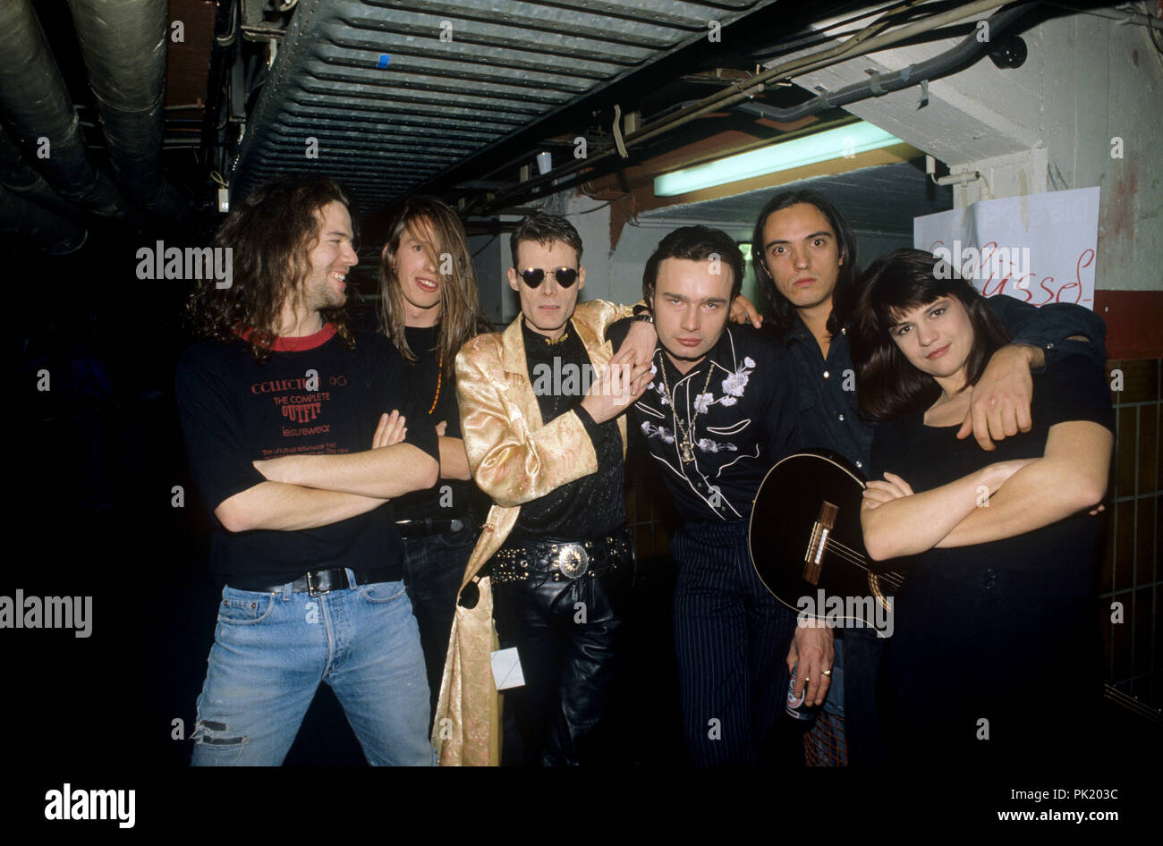 The Sisters of Mercy (mit Sänger Andrew Eldritch) in November 1992 in Dortmund. usage