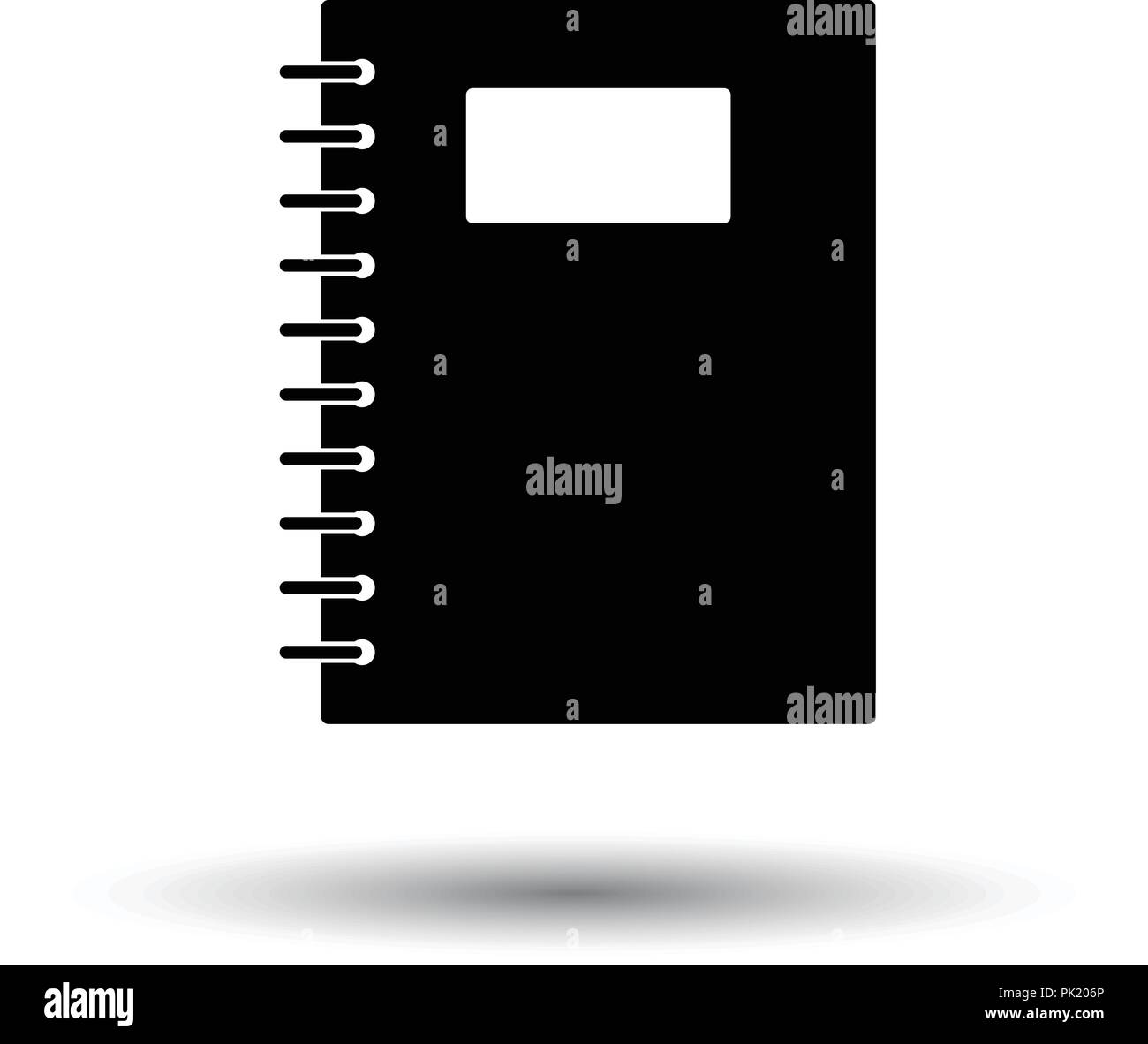 Exercise book with pen icon. White background with shadow design. Vector illustration. Stock Vector