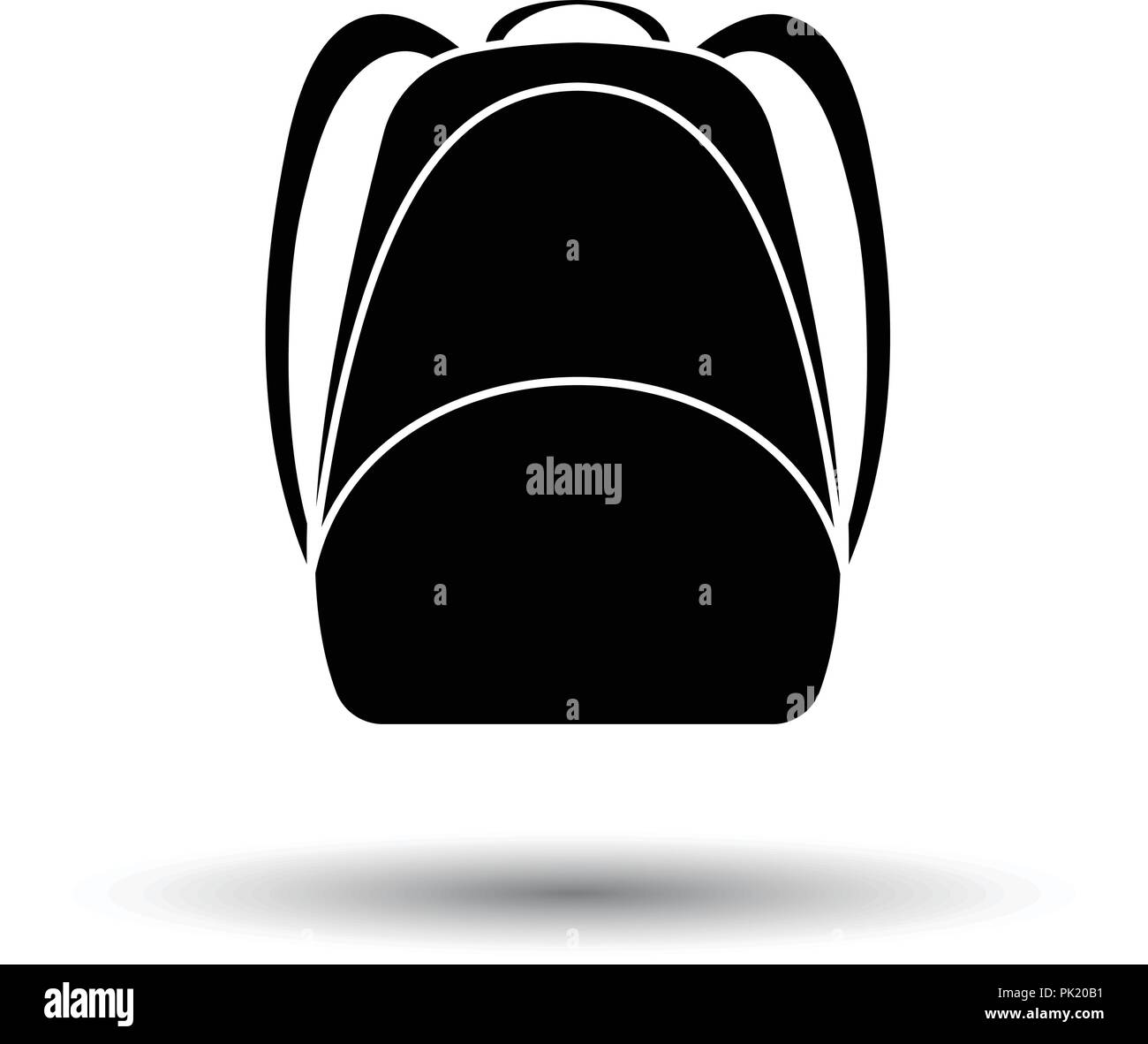 School rucksack icon. White background with shadow design. Vector ...