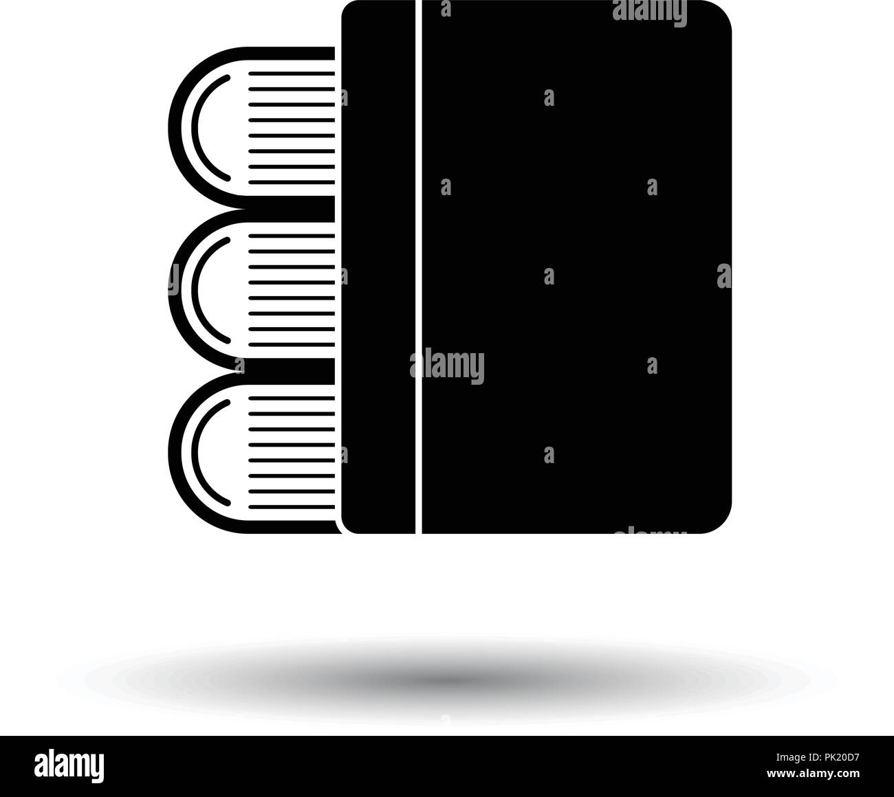 Stack of books icon. White background with shadow design. Vector ...