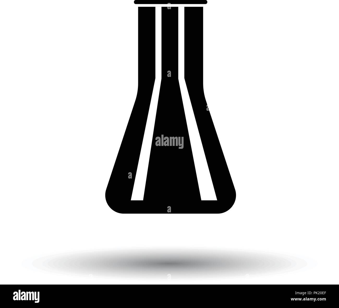 Chemical bulbs icon. White background with shadow design. Vector illustration. Stock Vector