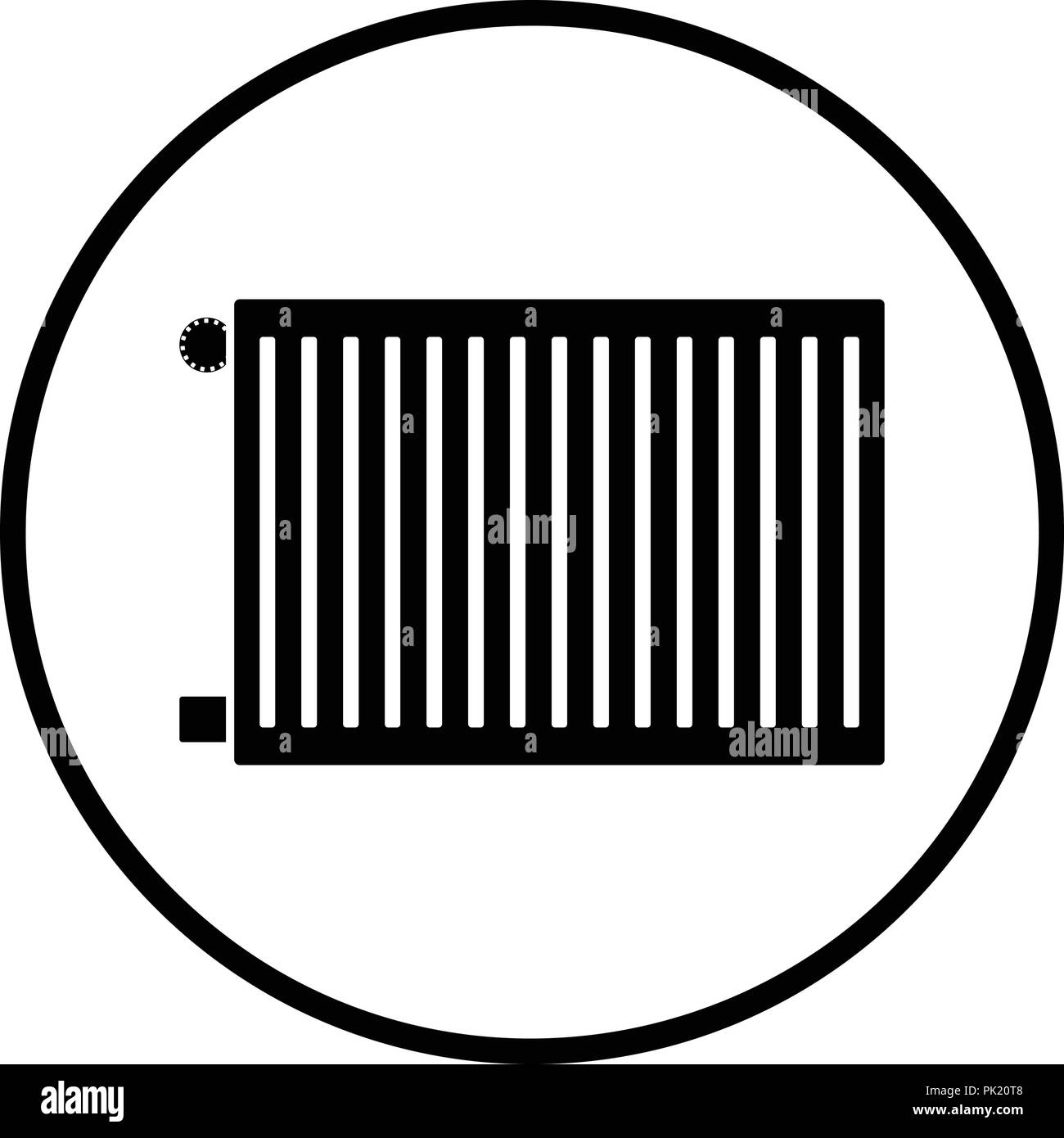 Icon of Radiator. Thin circle design. Vector illustration Stock Vector ...