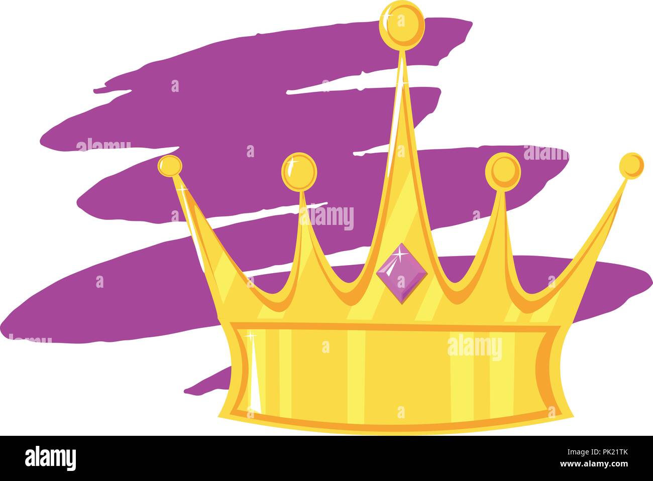Gold crown with precious stone On the color plate Stock Vector Image ...