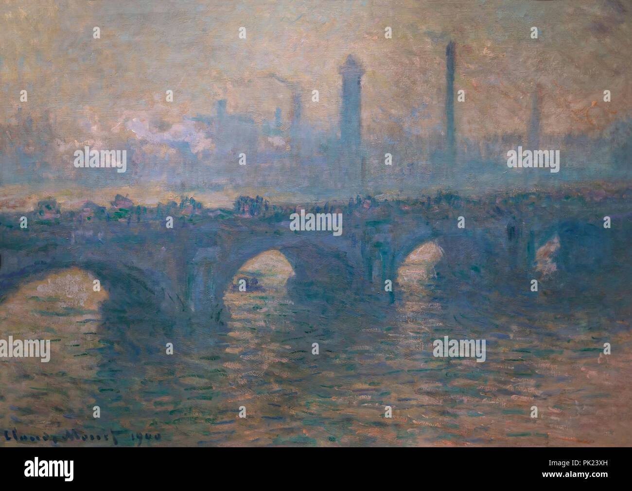 Waterloo Bridge, Gray Weather, Claude Monet, 1900, Art Institute of Chicago, Chicago, Illinois, USA, North America, Stock Photo
