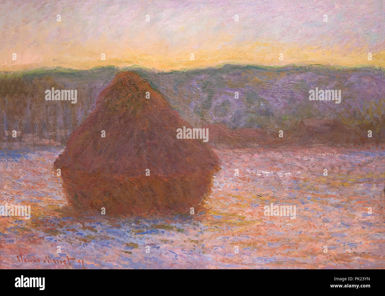 Stack of Wheat, Thaw, Sunset, Claude Monet, 1890-1891, Art Institute of Chicago, Chicago, Illinois, USA, North America, Stock Photo