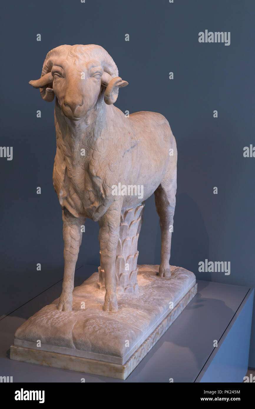 Statue of a Ram, Roman, 1st Century AD, Art Institute of Chicago, Chicago, Illinois, USA, North America, Stock Photo