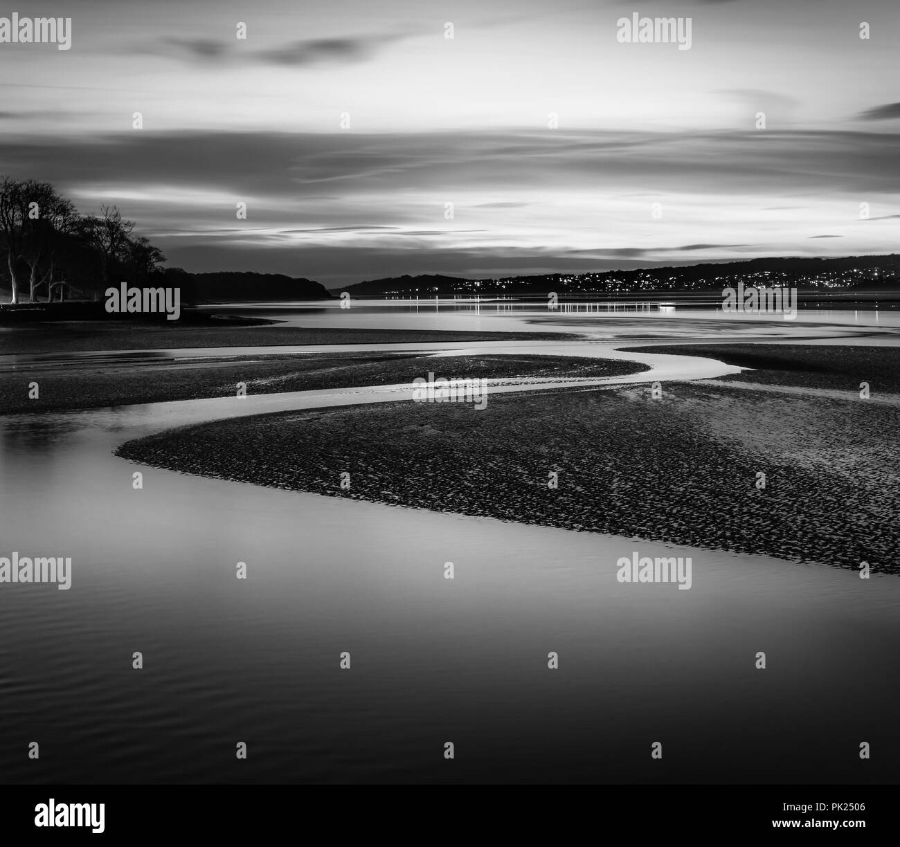 Channel Curves, Sandside, Cumbria, UK Stock Photo