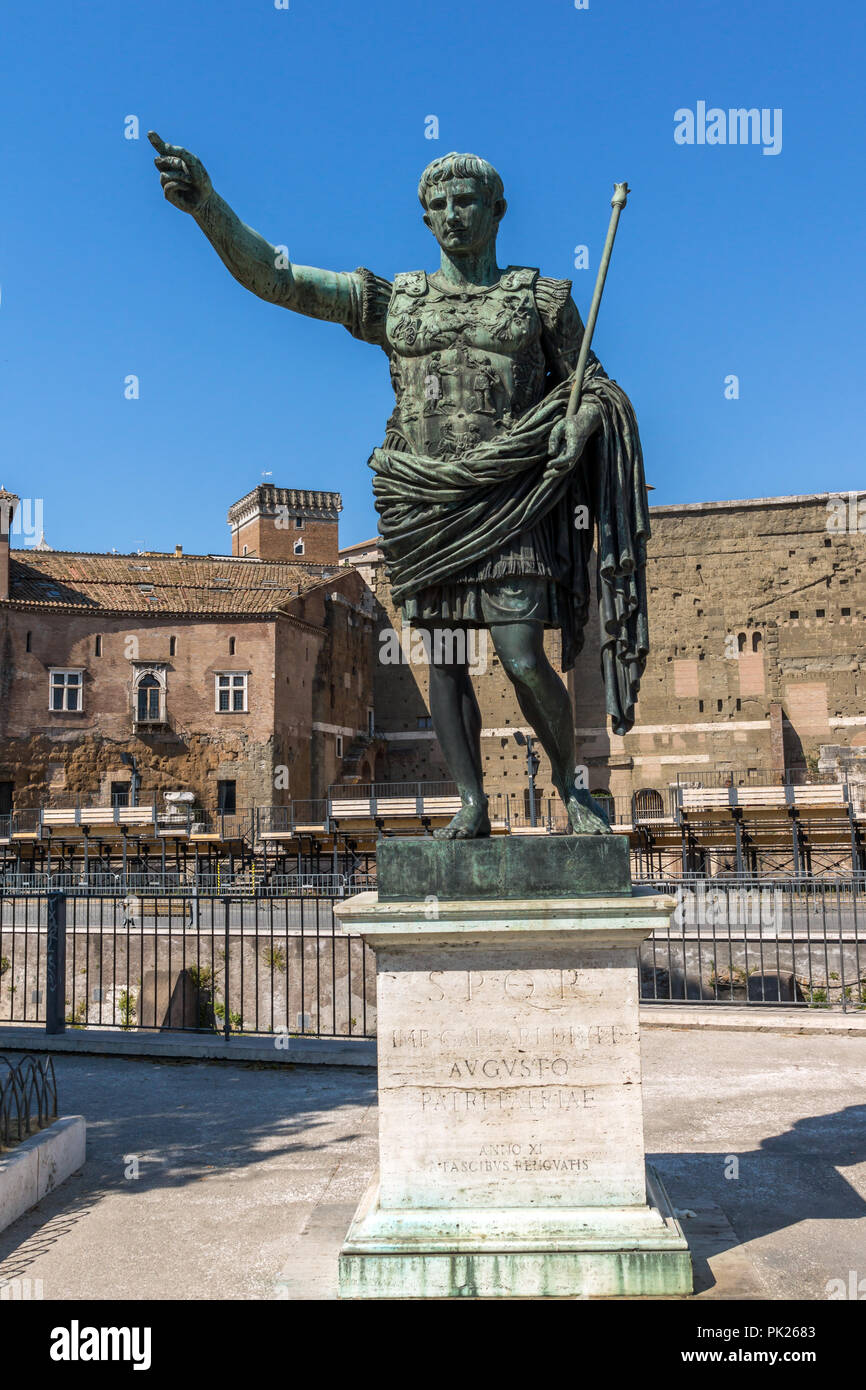 ROME, ITALY - JUNE 23, 2017: Amazing view of Augustus Forum in city of ...