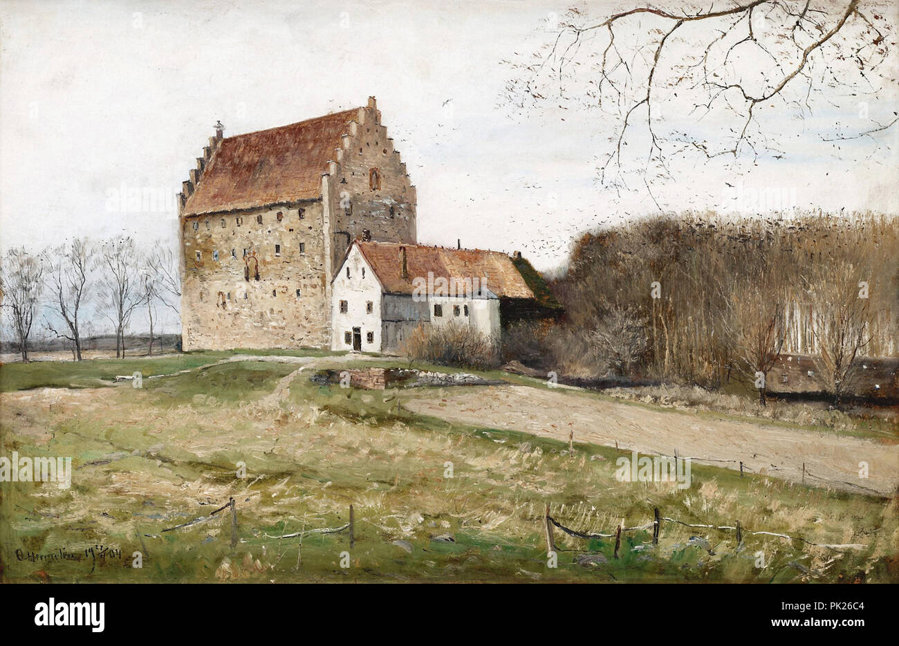 Medieval manor painting hi-res stock photography and images - Alamy