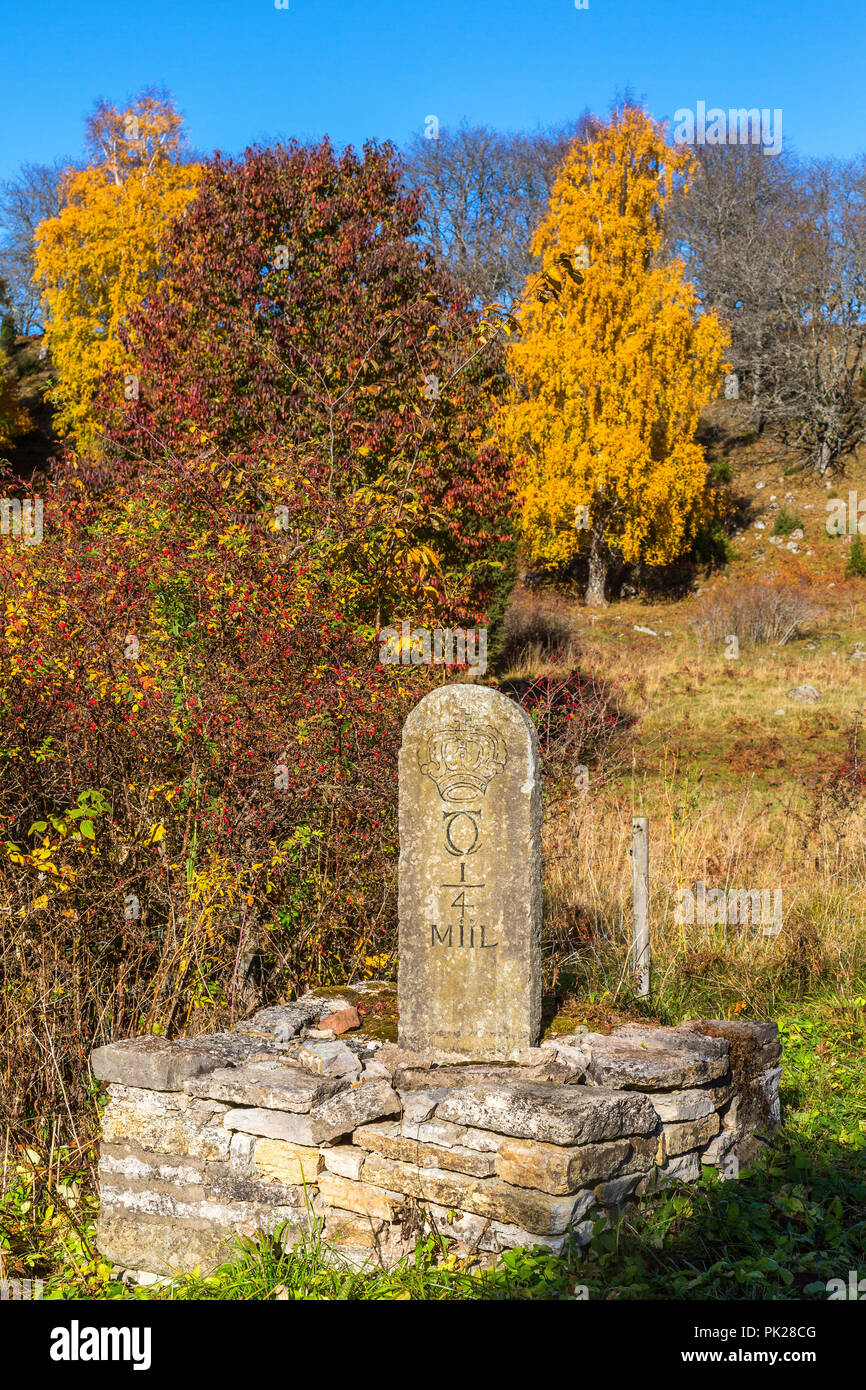 Roadside milestone distance marker hires stock photography and images