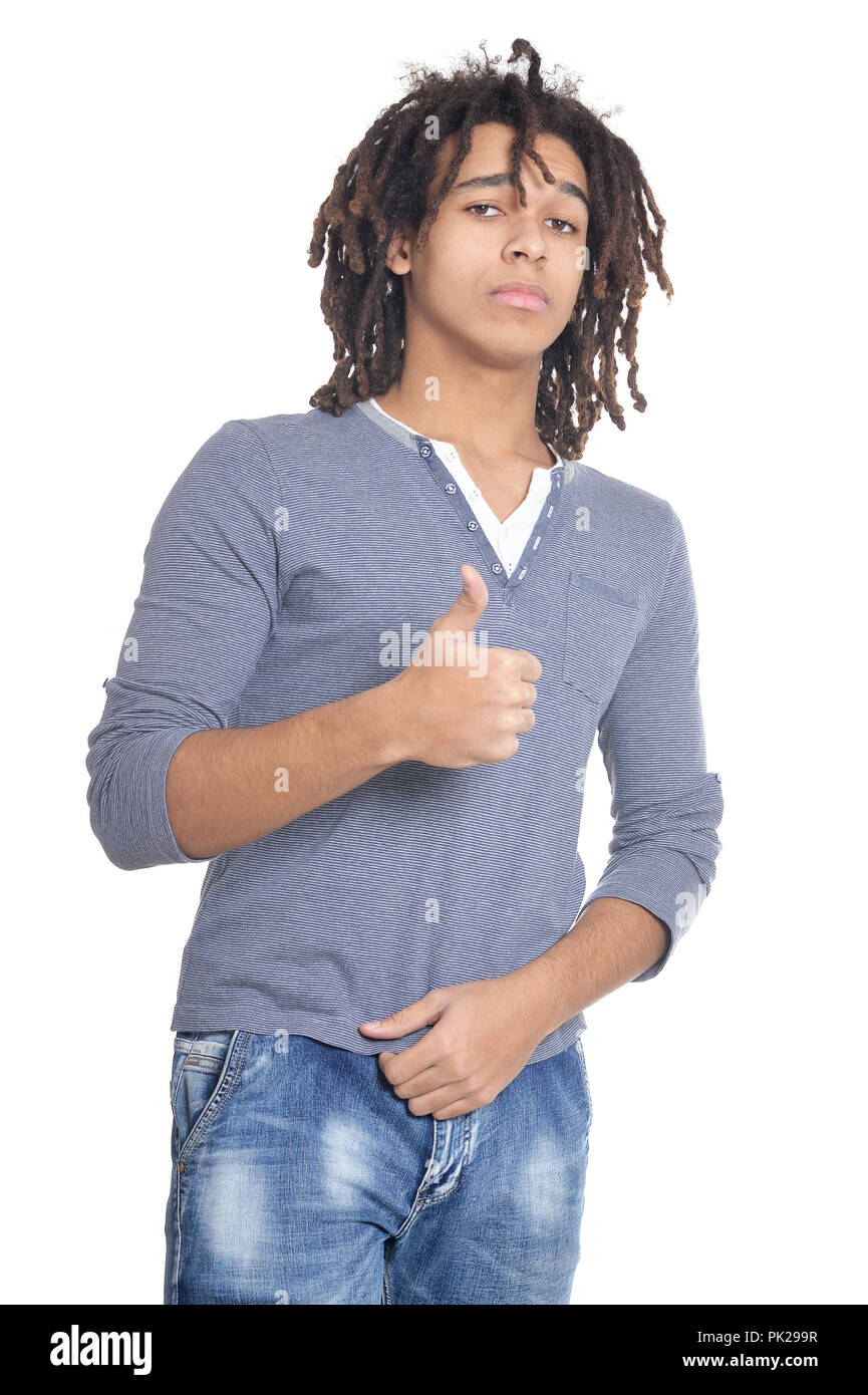 Portrait of handsome young man on white background Stock Photo - Alamy