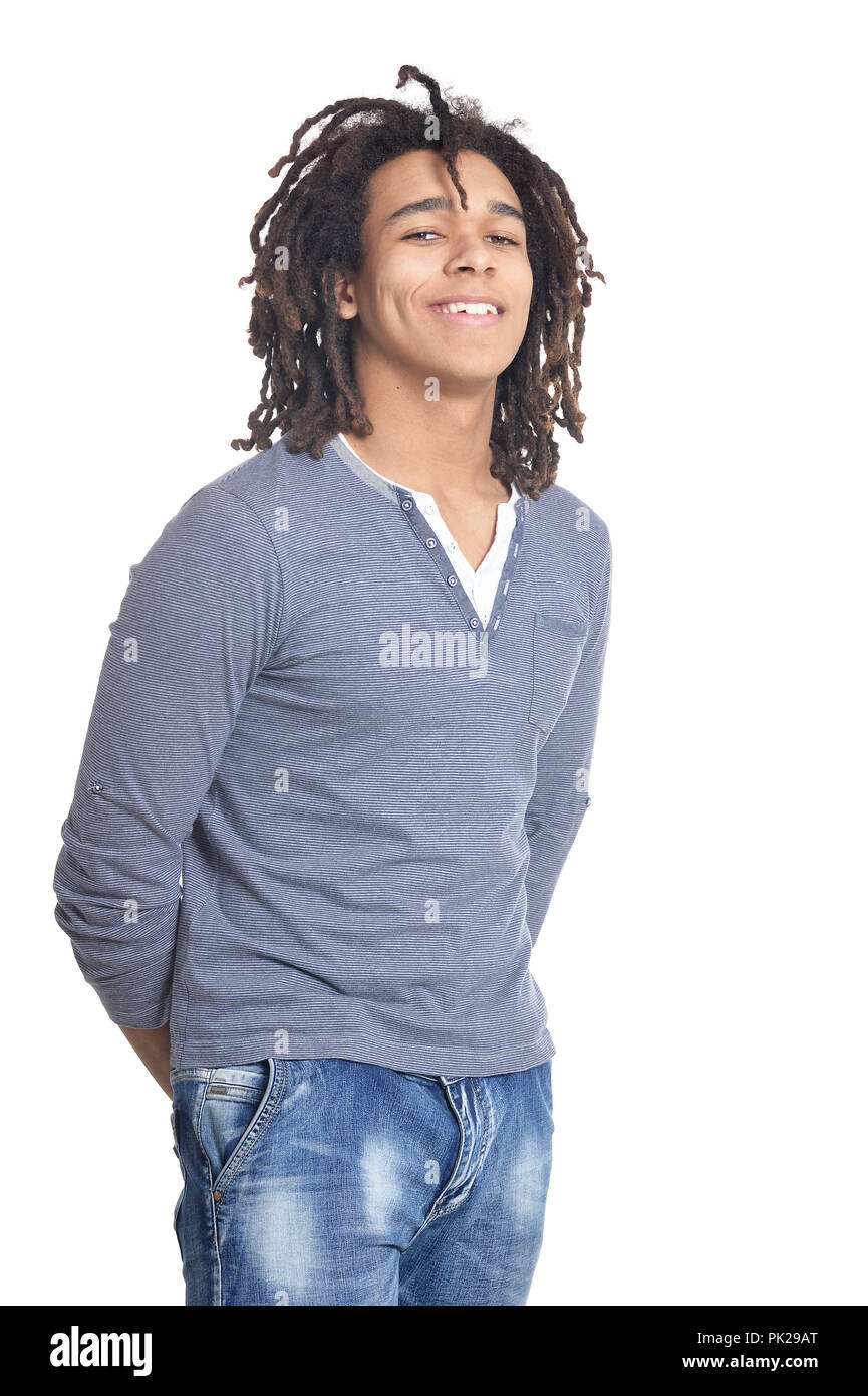 Portrait of handsome young man on white background Stock Photo - Alamy