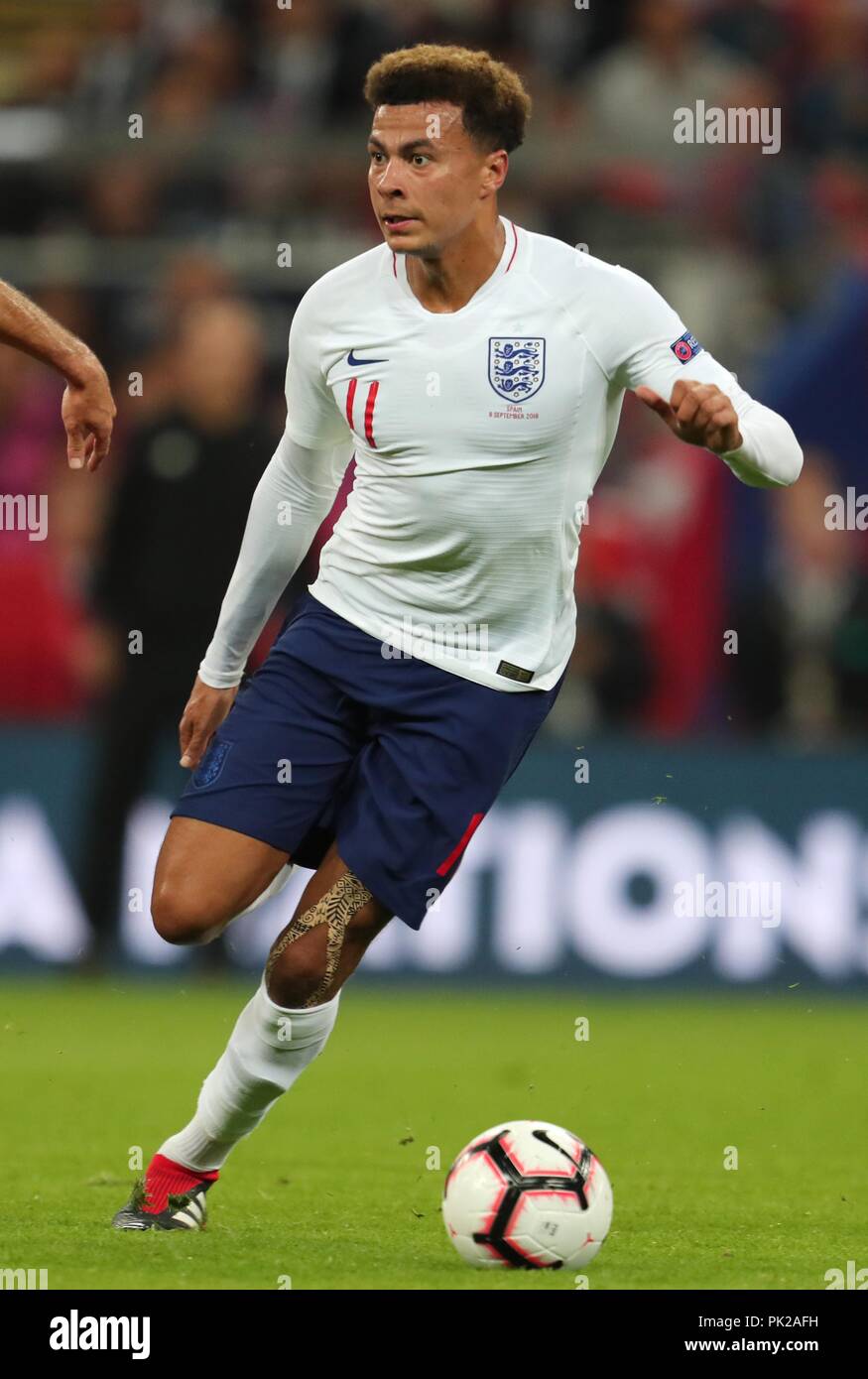 DELE ALLI ENGLAND & TOTTENHAM HOTSPUR FC ENGLAND V SPAIN, UEFA NATIONS  LEAGUE A, GROUP 4 WEMBLEY STADIUM, LONDON, ENGLAND 08 September 2018  GBC11675 STRICTLY EDITORIAL USE ONLY. If The Player/Players Depicted