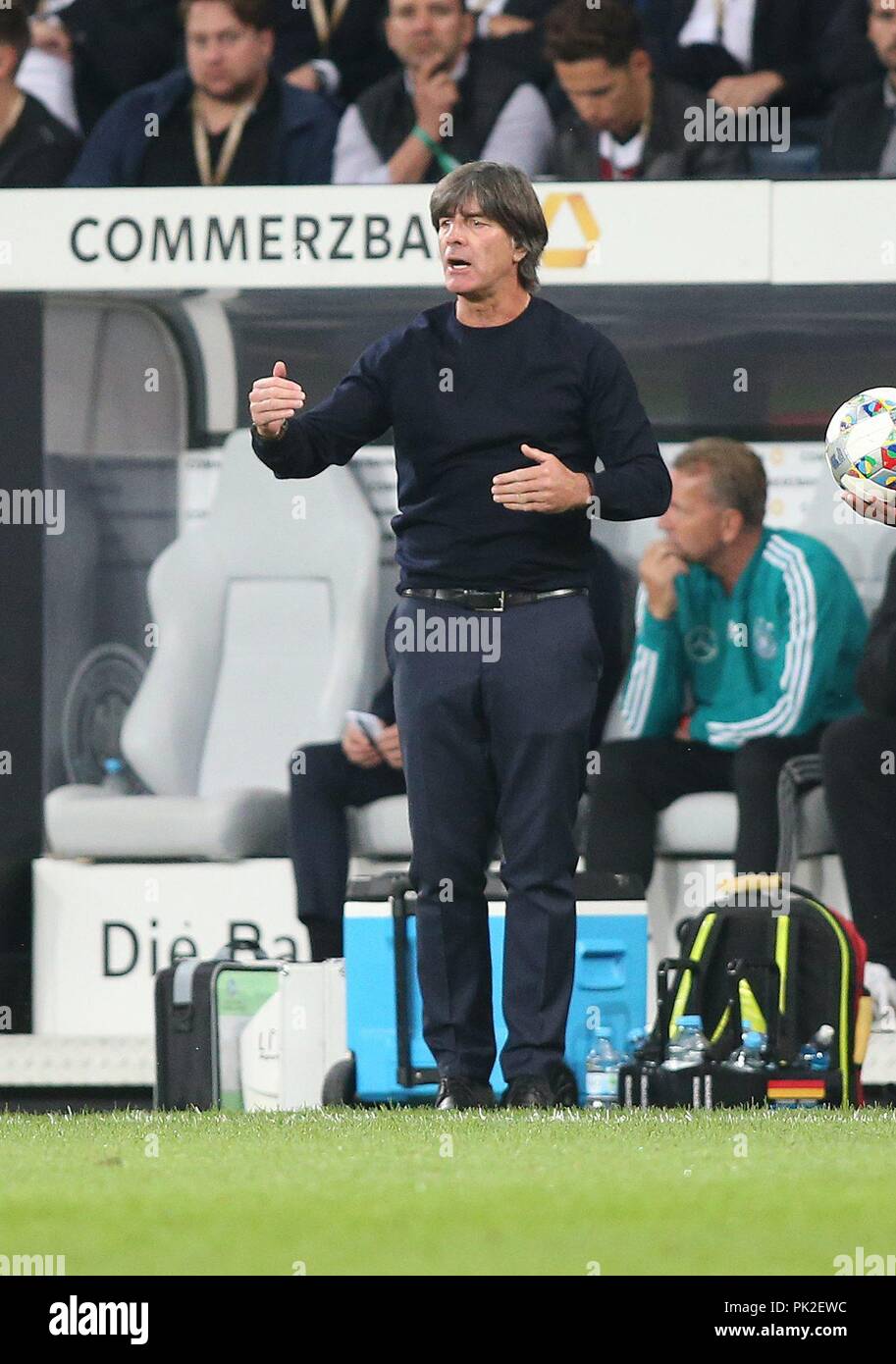 firo: 09.09.2018 Football, Soccer, National Team, Germany, Friendly Match, GER, Germany - Peru, 2: 1, Joachim Low, LOEW, coach, DFB, Germany, full figure, gesture, facial expressions, | usage worldwide Stock Photo