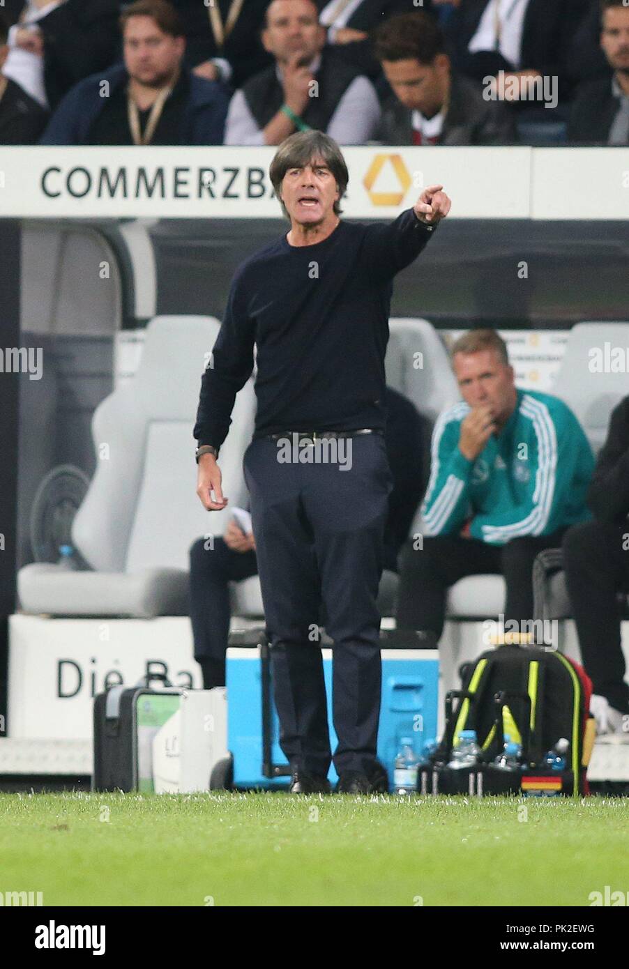 firo: 09.09.2018 Football, Soccer, National Team, Germany, Friendly Match, GER, Germany - Peru, 2: 1, Joachim Low, LOEW, coach, DFB, Germany, full figure, gesture, facial expressions, | usage worldwide Stock Photo