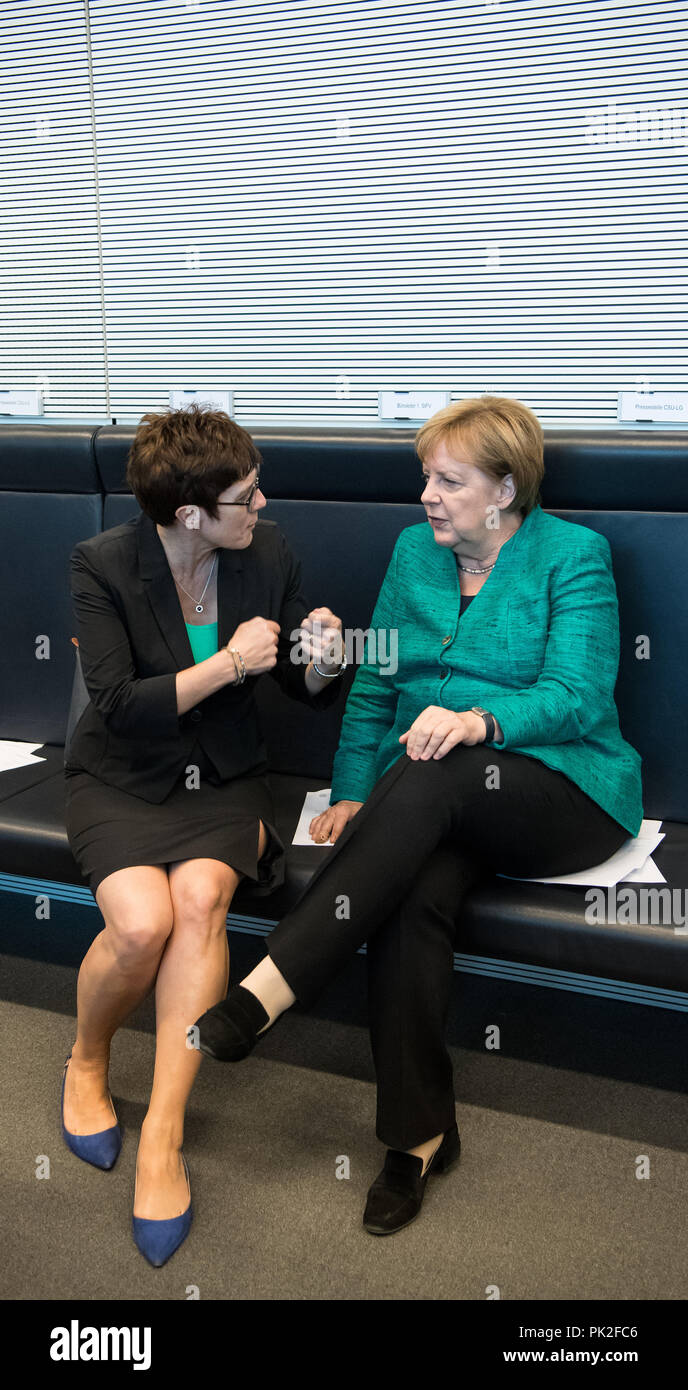 Annegret kramp-karrenbauer nude Berlin, Germany. 10th Sep, 2018. 10.09.2018, Berlin: Angela Merkel (l),  Chancellor and Chairwoman of the Christian Democratic Union (CDU), and Annegret  Kramp-Karrenbauer, CDU Secretary General, discuss at the beginning of the  meeting