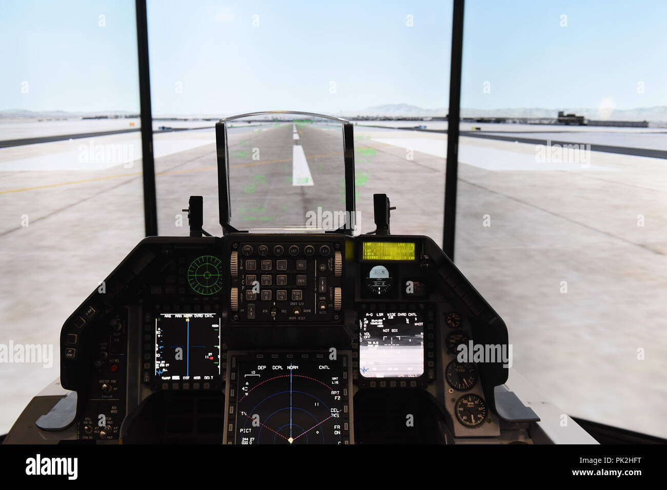 Thessaloniki Greece 10th Sep 18 An F 16 Simulator At Thessaloniki International Fair Thessaloniki International Fair Is An Annual International Exhibition Event Held In Thessaloniki With The Participation Of The Usa As The