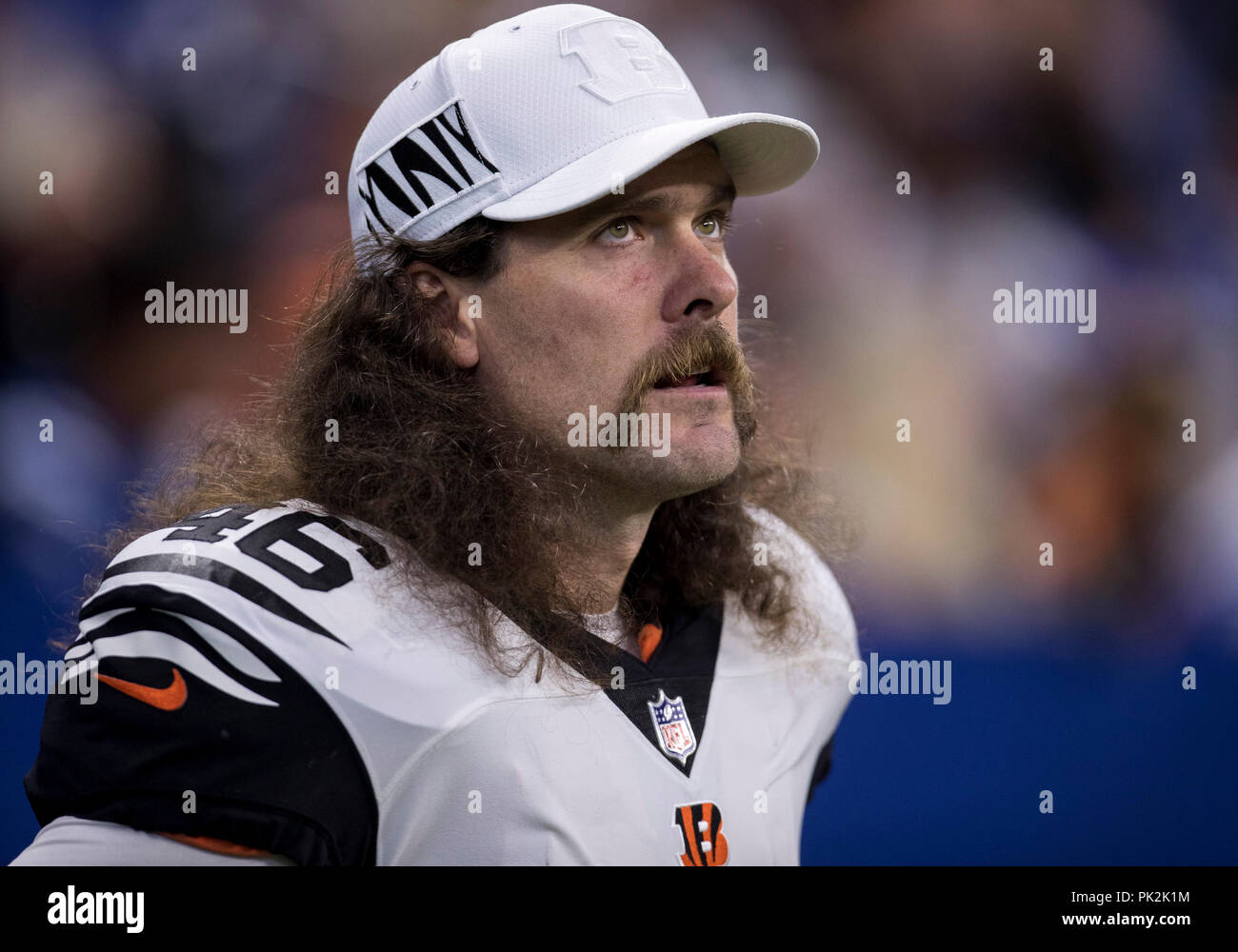 Indianapolis, Indiana, USA. 09th Sep, 2018. Cincinnati Bengals long snapper  Clark Harris (46) during NFL football game action between the Cincinnati  Bengals and the Indianapolis Colts at Lucas Oil Stadium in Indianapolis,