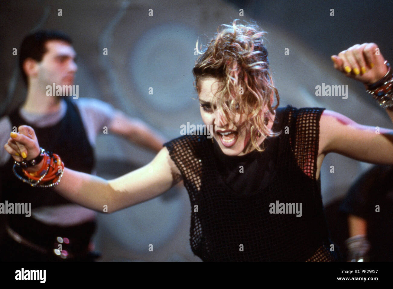 US singer Madonna on stage in Munich in 1984 | usage worldwide Stock Photo