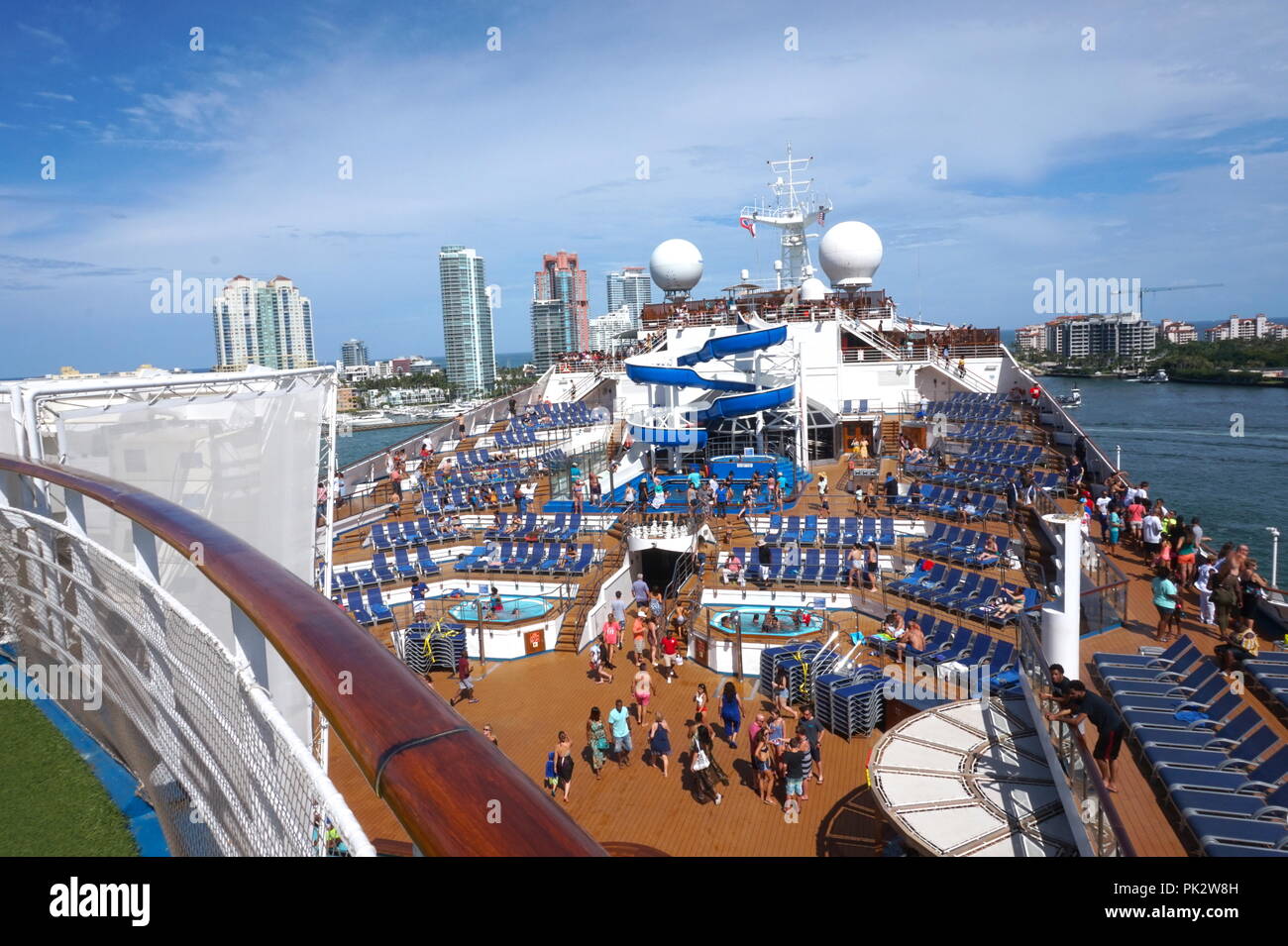 View onboard the Carnival Victory cruise ship Stock Photo