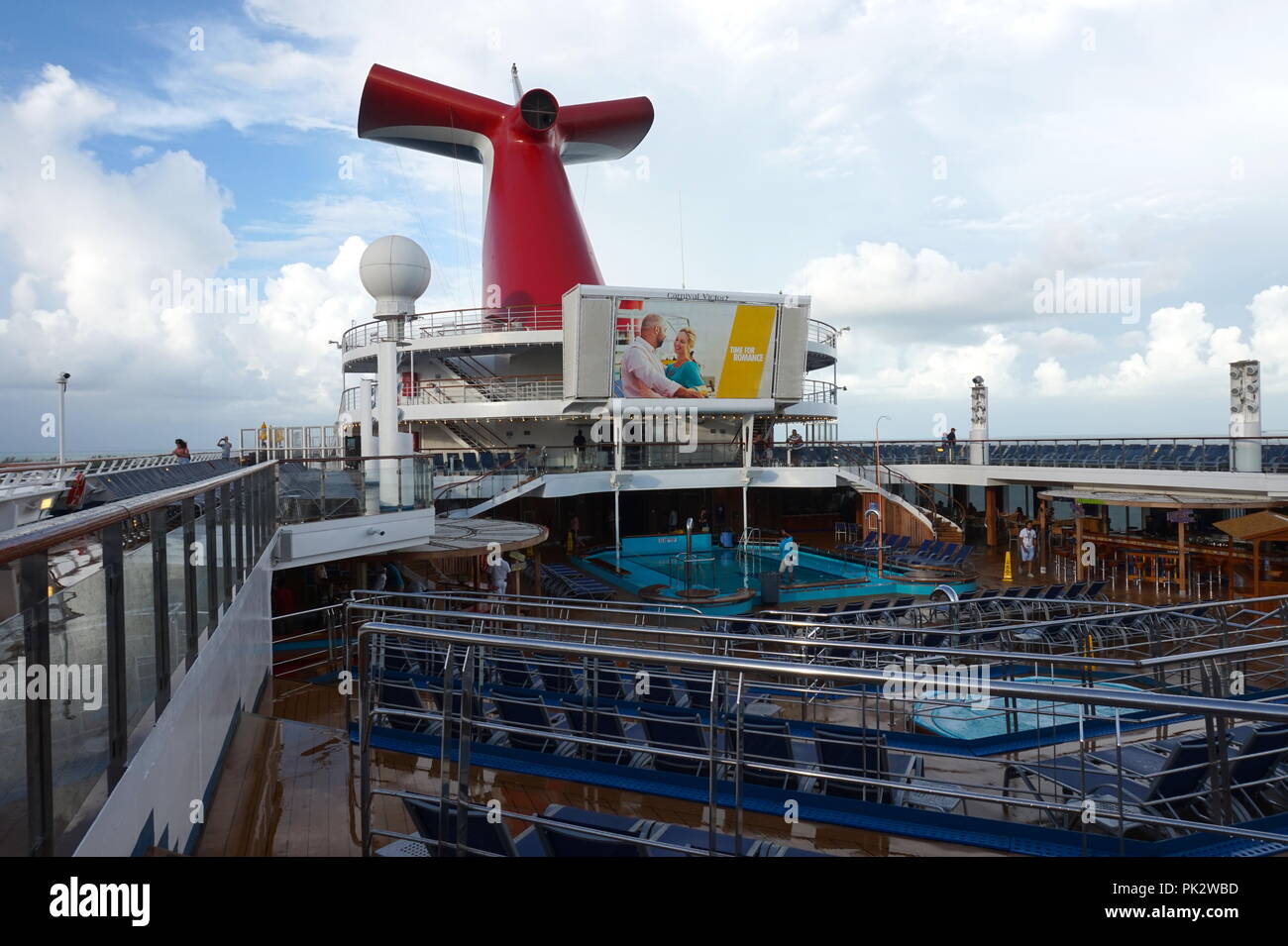 View onboard the Carnival Victory cruise ship Stock Photo