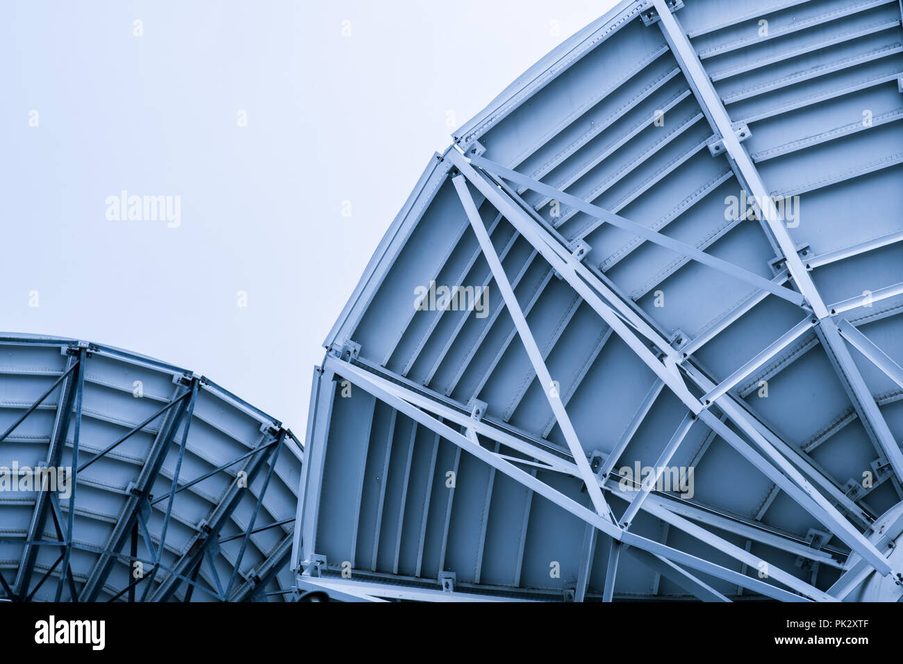 large satellite dish space technology receivers Stock Photo