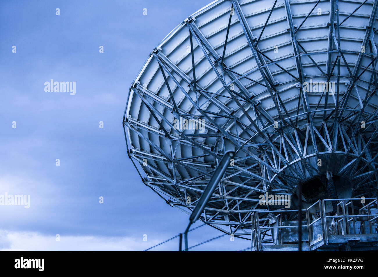 large satellite dish space technology receivers Stock Photo