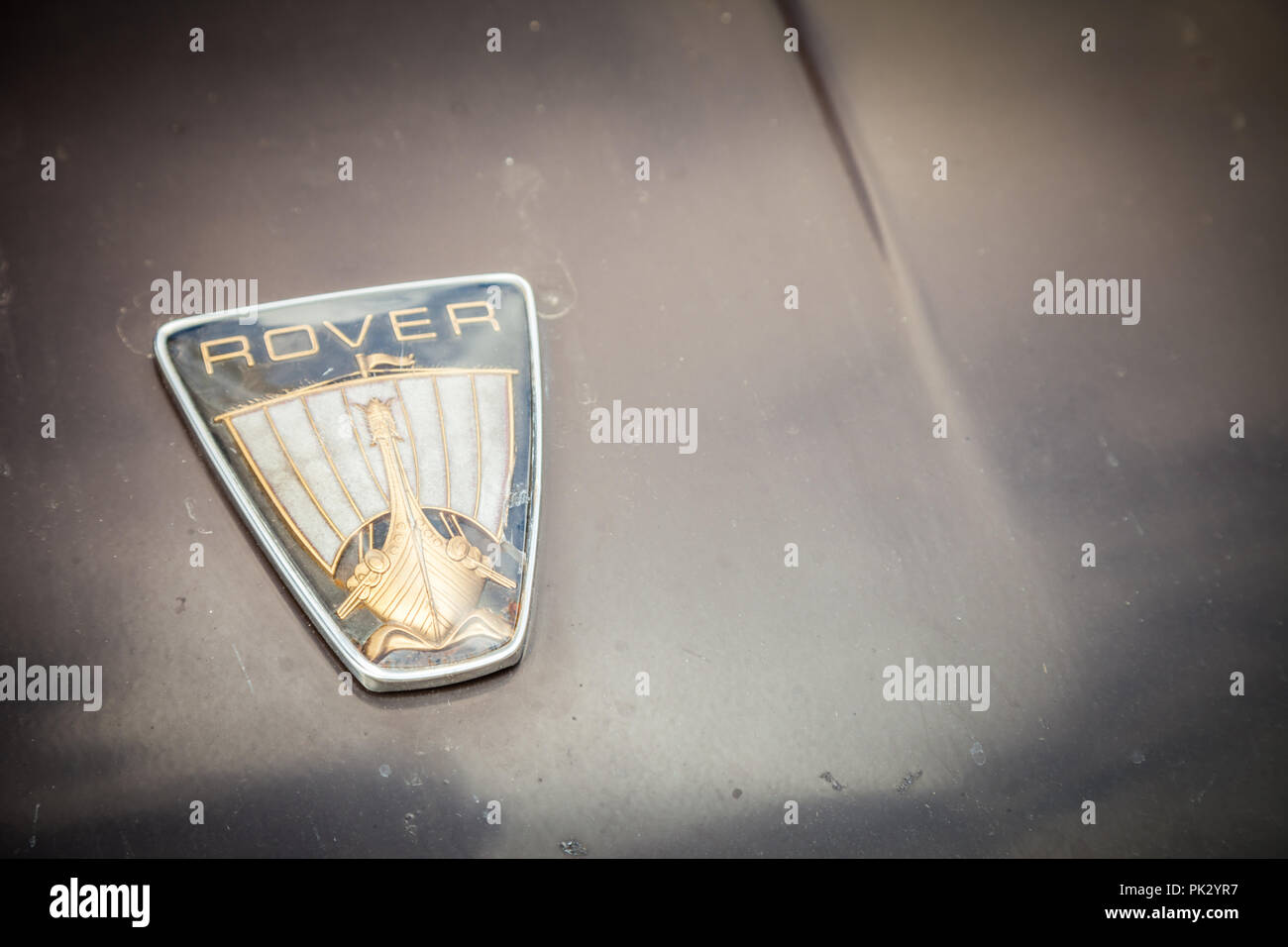 Rover car badge on bonnet or hood Stock Photo