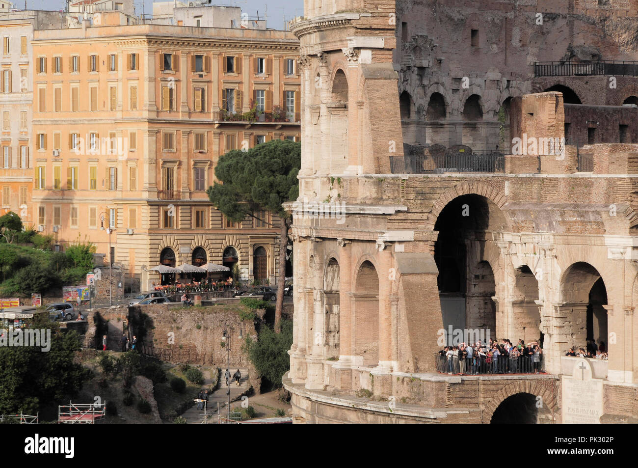 Italy, Lazio, Rome, Colosseum, cross section of the Colosseum with ...