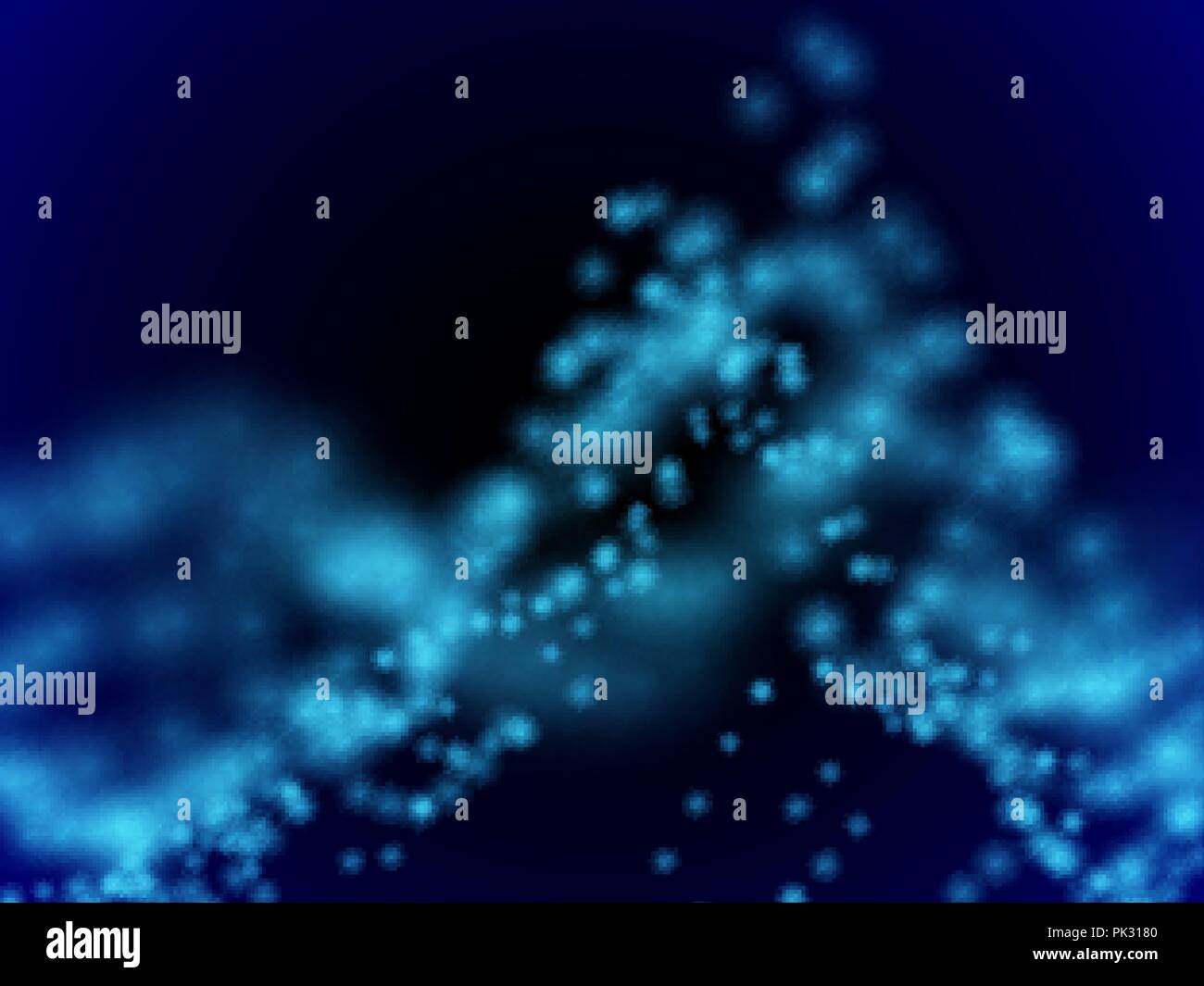 Digital landscape with flowing dots. 3D particle sound waves Stock ...