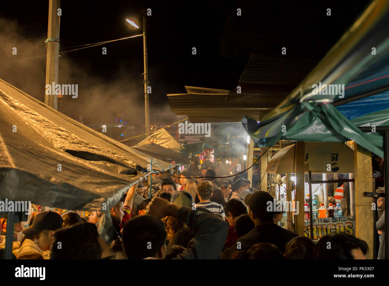 Crowded Street Market in Antigua Stock Photo