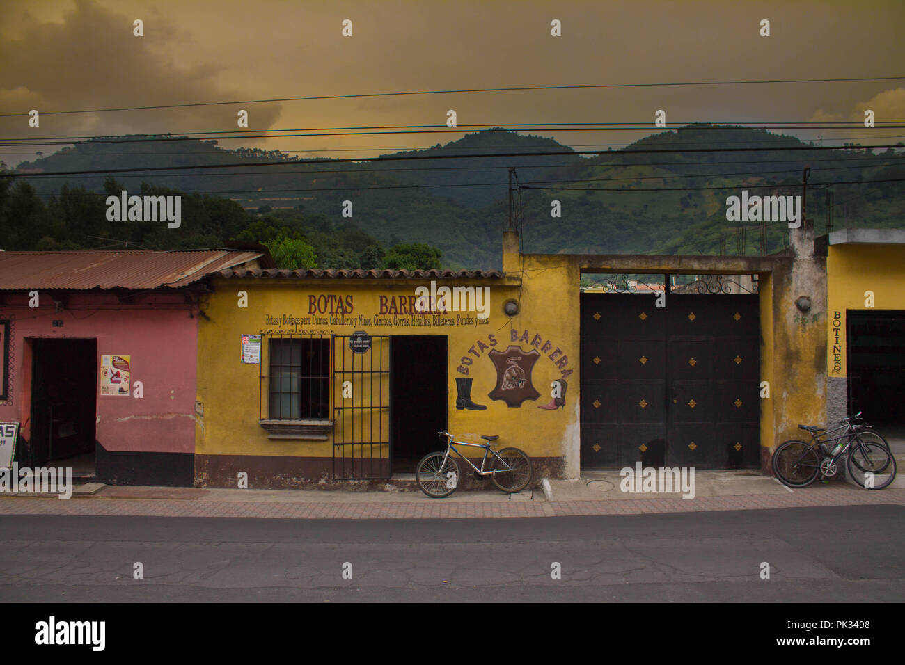 Leather Boot Store in Pastores Guatemala Stock Photo Alamy
