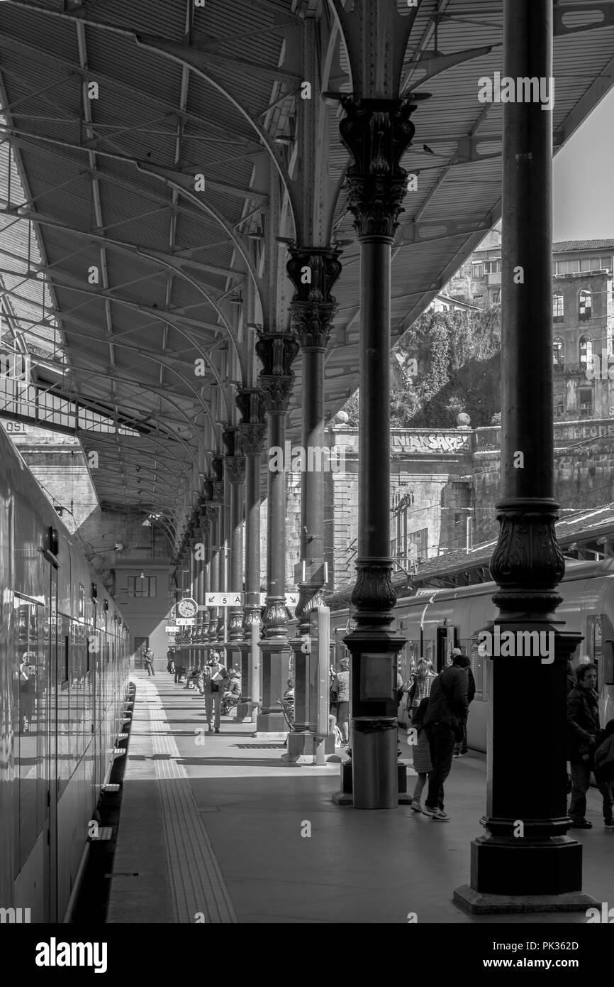 Porto is the second-largest city in Portugal after Lisbon and one of the major urban areas of the Iberian Peninsula. Stock Photo