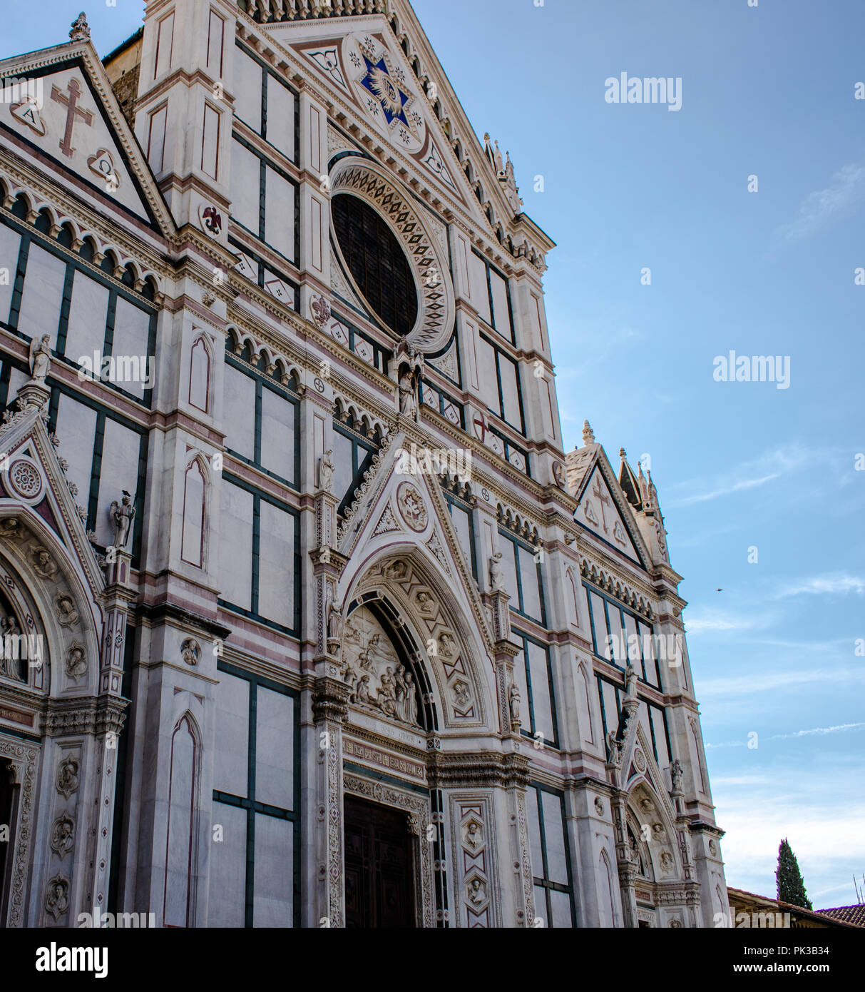 A beautiful shot of the Santa Maria del Fiore, or the Duomo as its more commonly known, the gothic roman cathedral church in Florence. Stock Photo