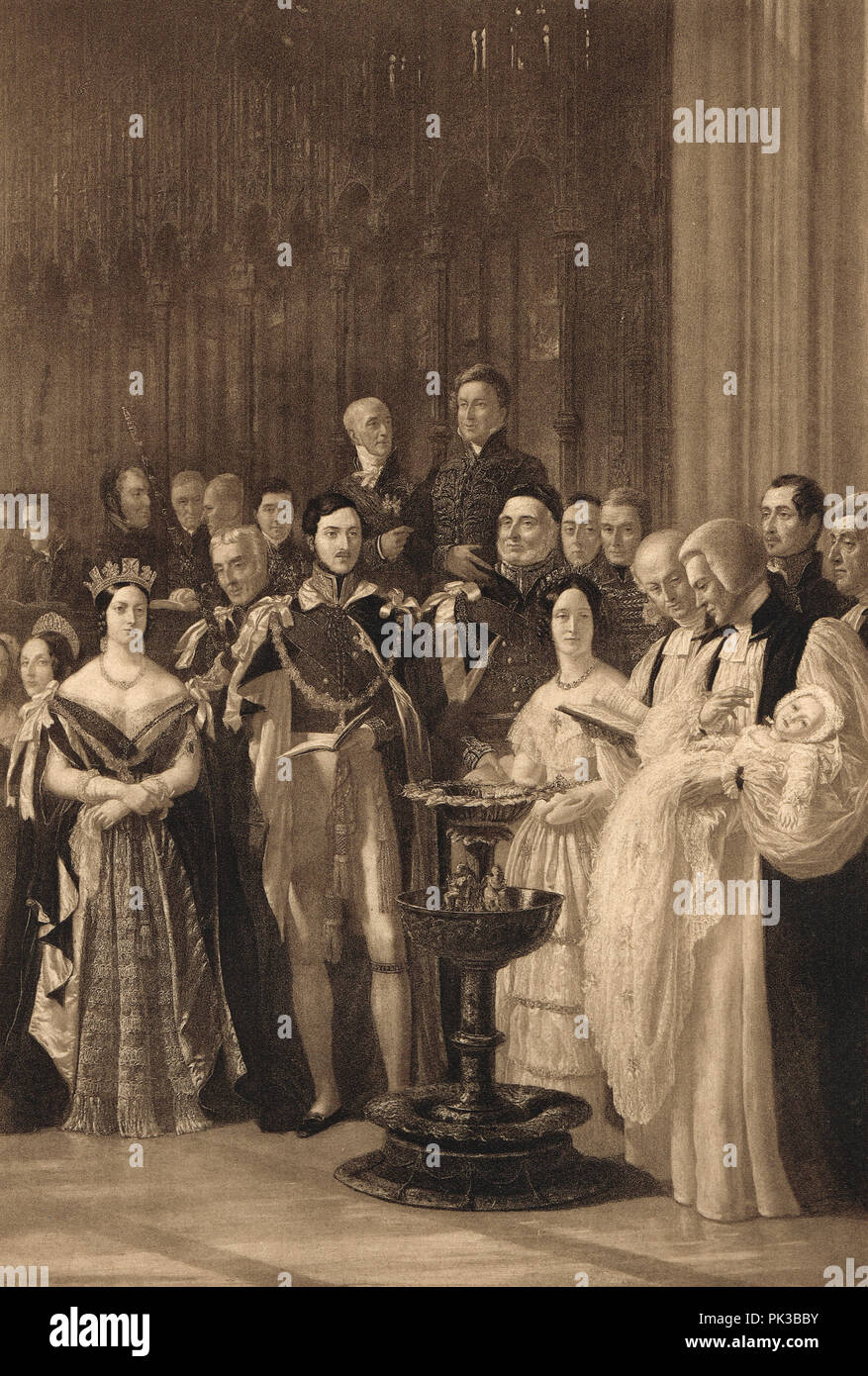 The baptism of Albert Edward, Prince of Wales (The future King Edward