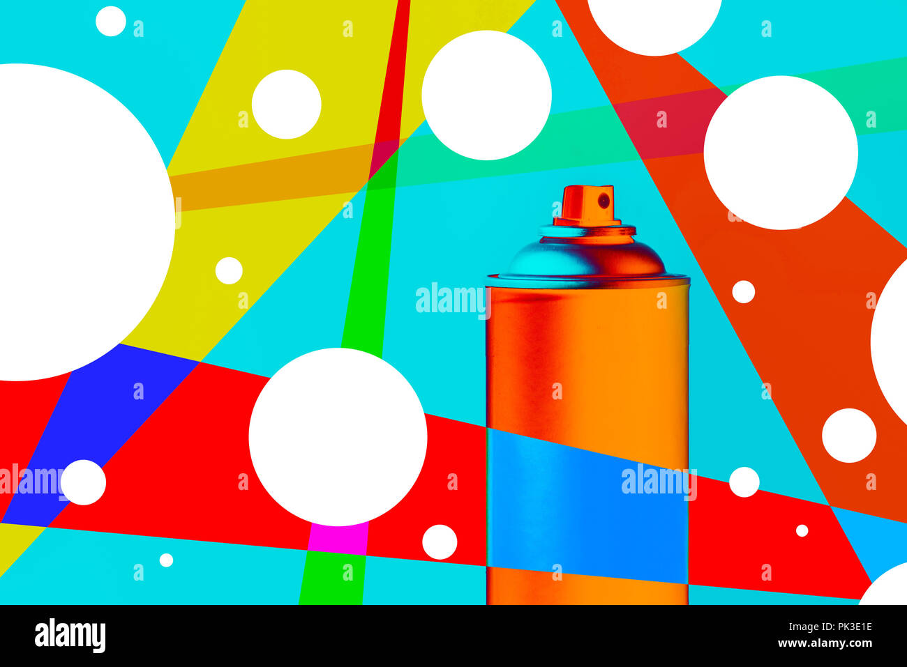 Color spray can for graffiti artwork, pop colors Stock Photo