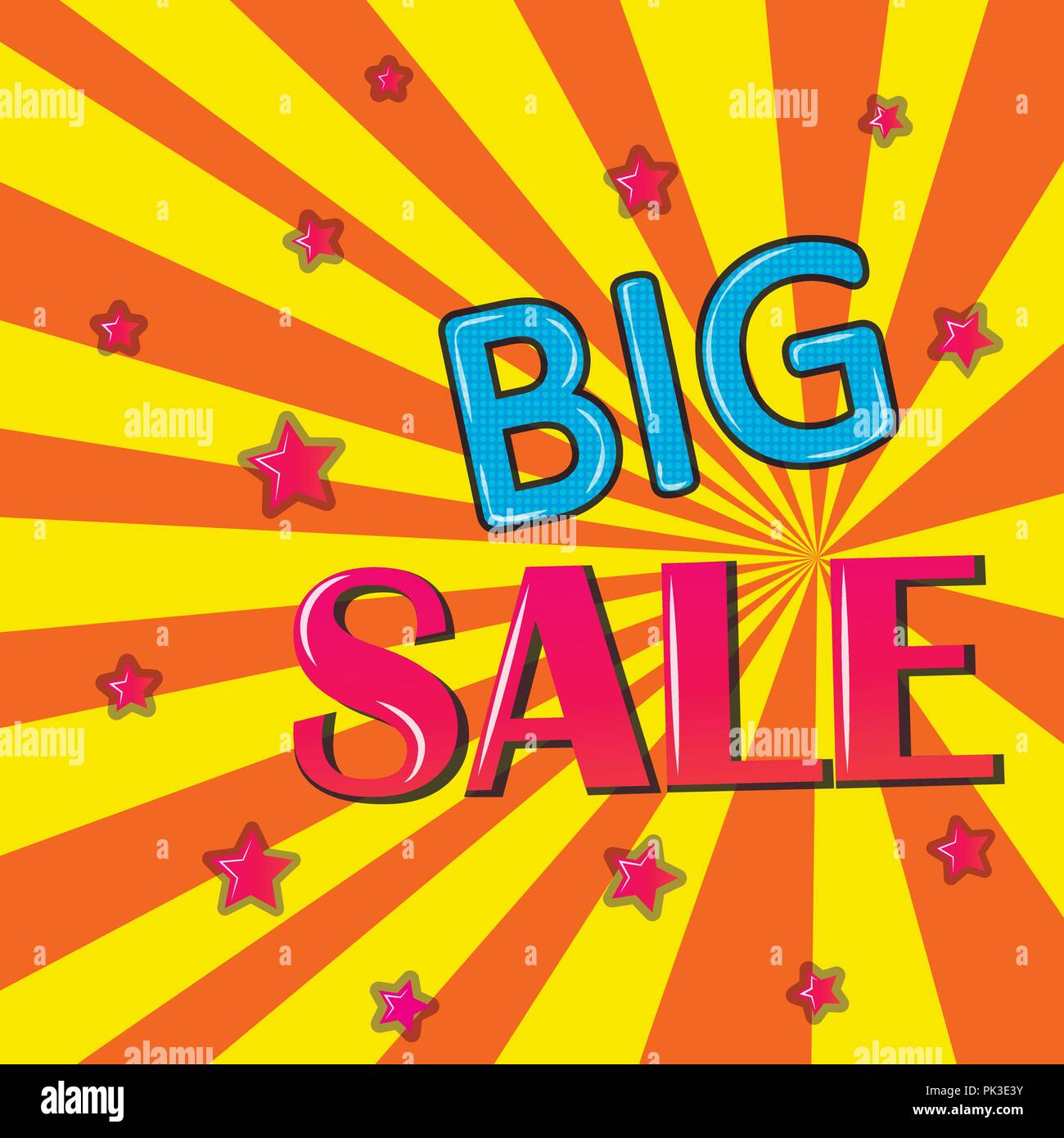 Big sale banner, signboard, decor for the store. Special offer. Background, vector. Stock Vector