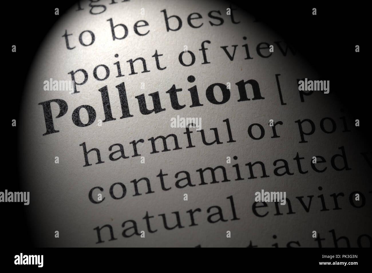 Fake Dictionary, Dictionary definition of the word pollution. including