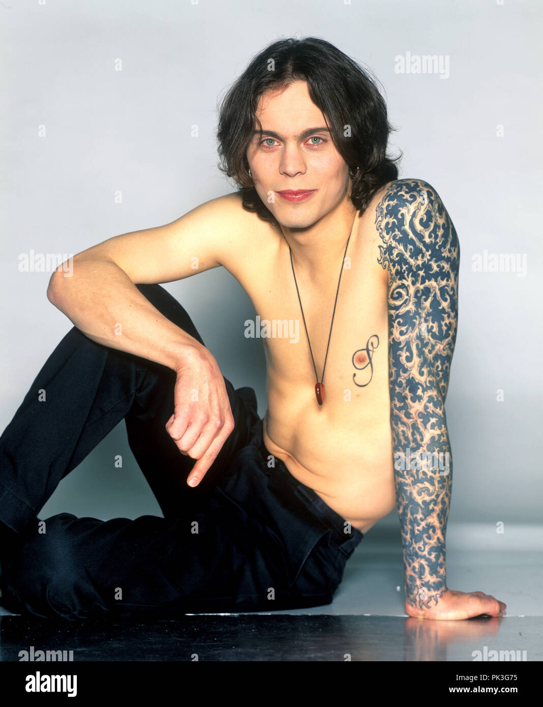 Ville Valo (HIM) on 01.01.2000 in Köln / Cologne. | usage worldwide Stock Photo