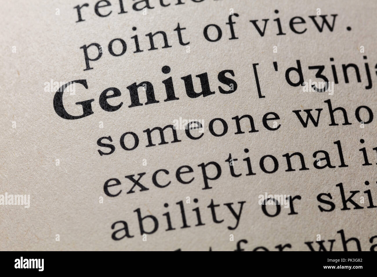 Fake Dictionary, Dictionary definition of the word genius. including