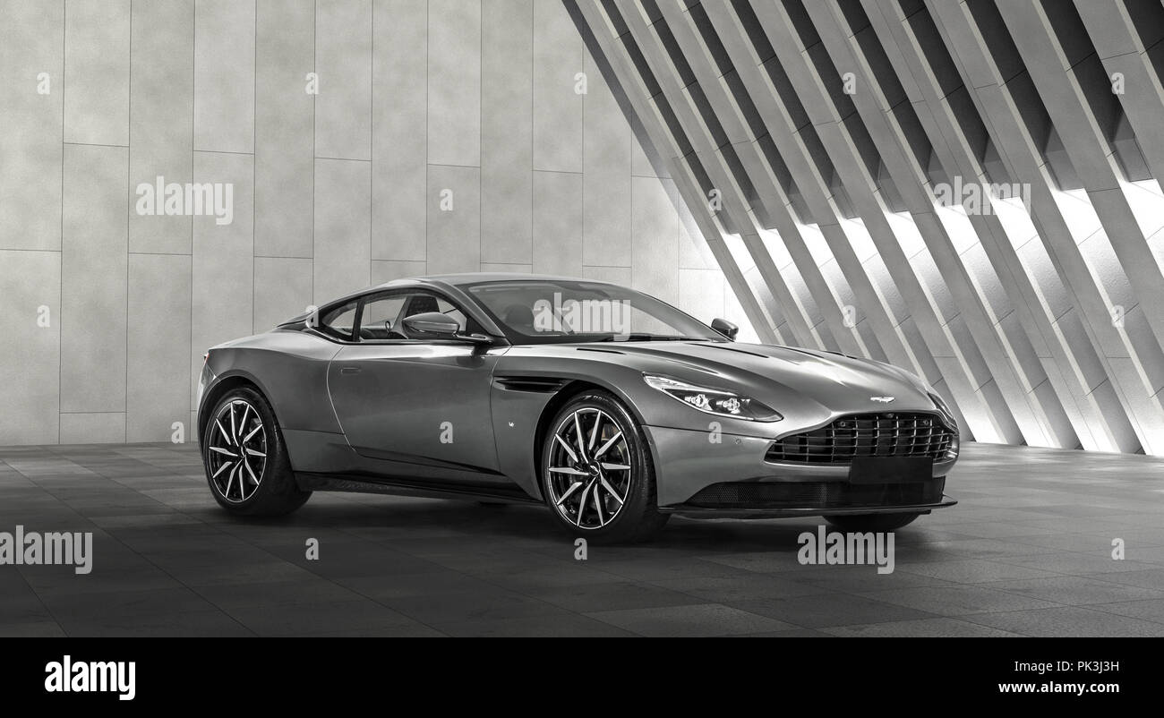 Aston Martin DB11, British Supercar Stock Photo