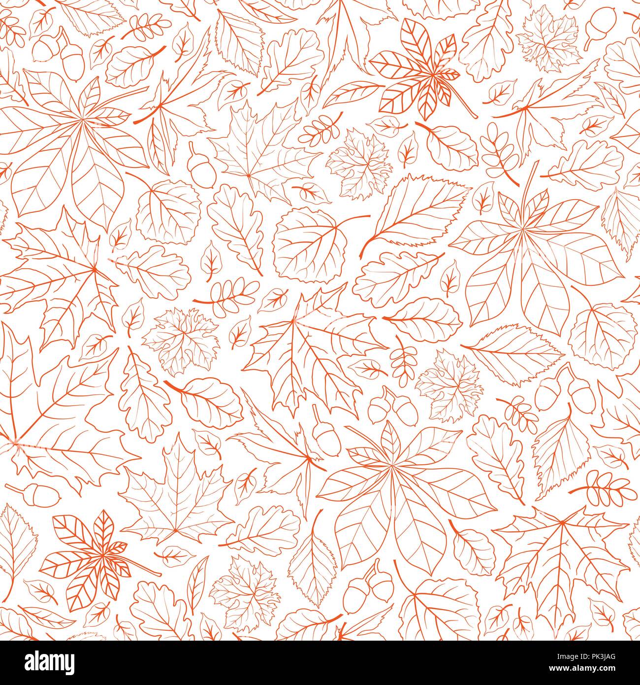 Fall leaf nature seamless pattern. Autumn leaves background. Season ...
