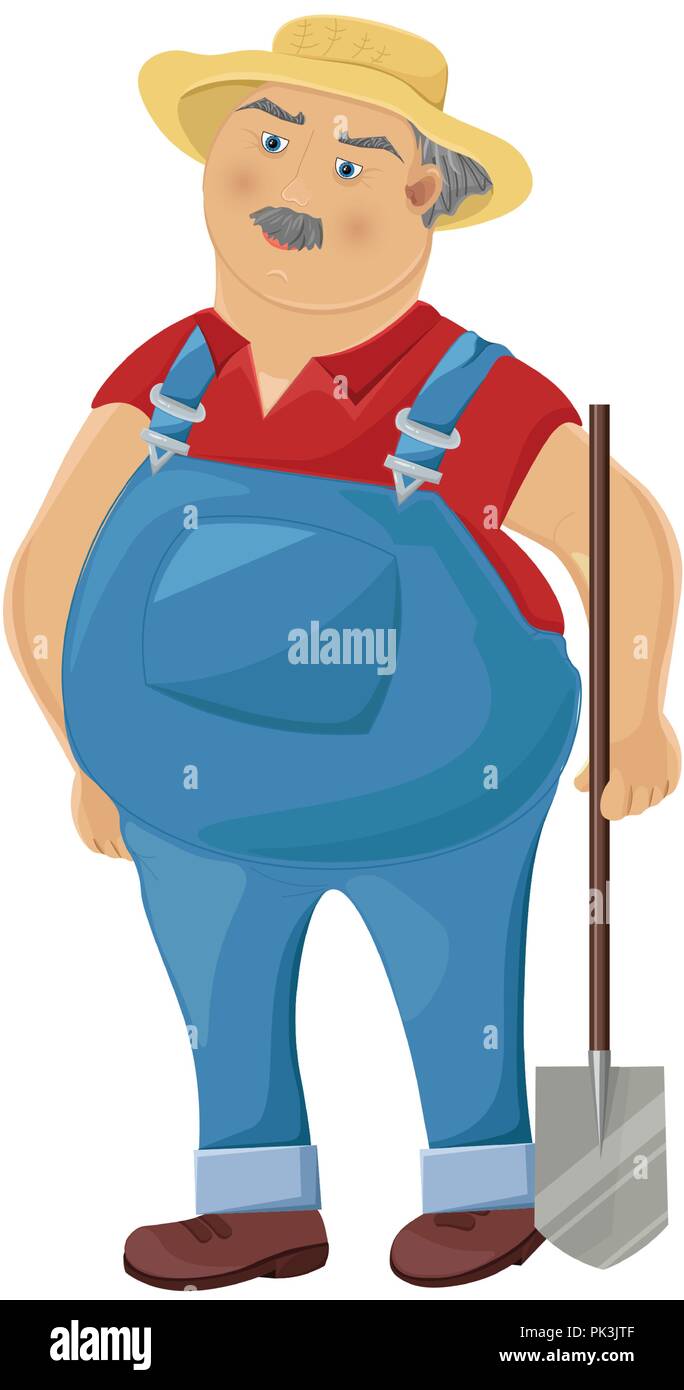 Farmer cartoon character Vector. Funny man Stock Vector Image & Art - Alamy
