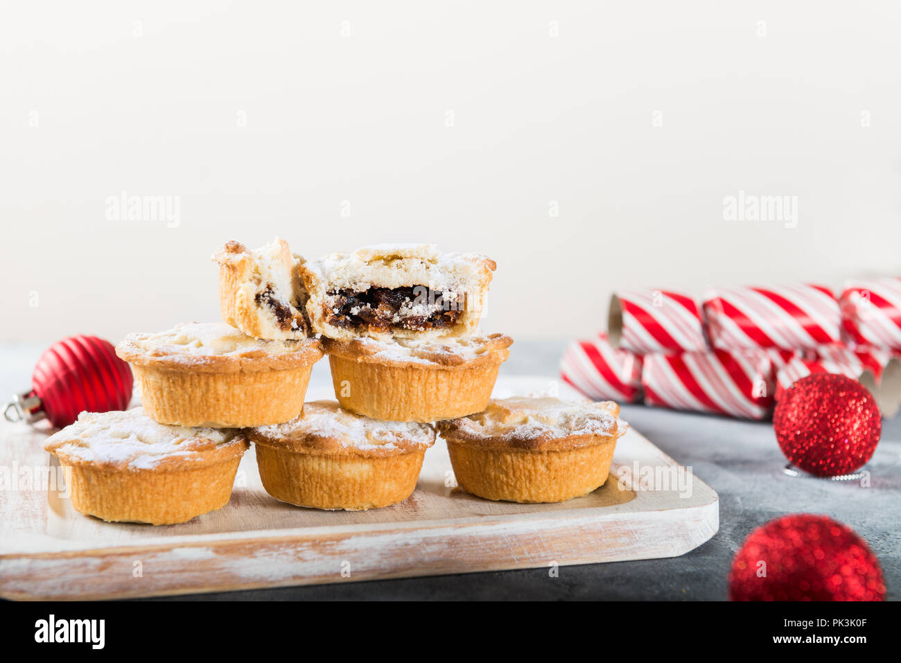 Mince pies, traditional christmas food made from all butter shortcrust