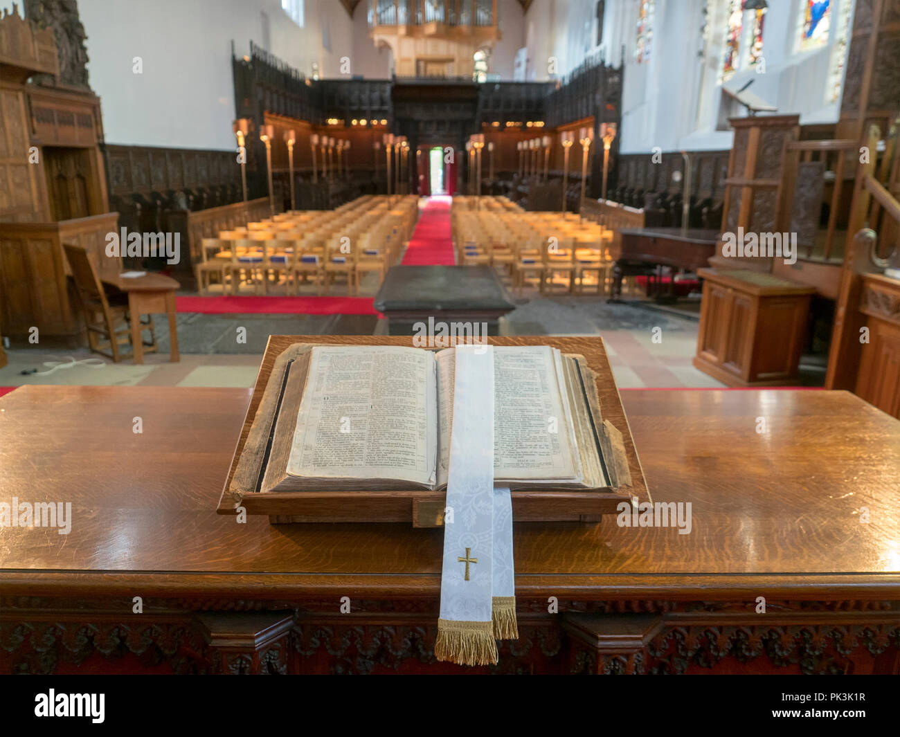 Inside the Chapel of King's College at Aberdeen University, Scotland Stock Photo