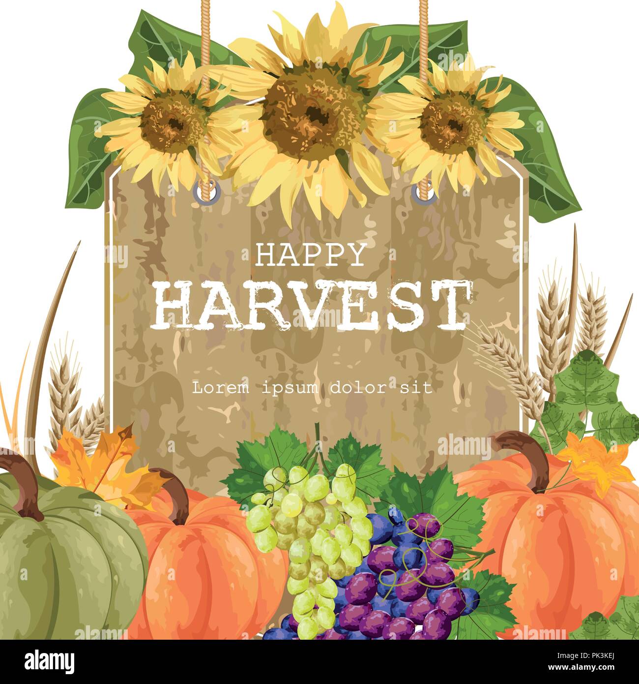 Happy grape harvest festival Stock Vector Images - Alamy